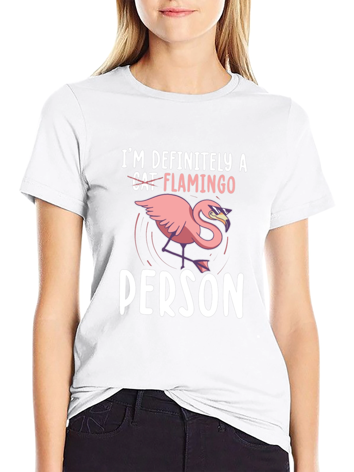 Cat Flamingo Person T-Shirt - Funny Animal Lover Tee