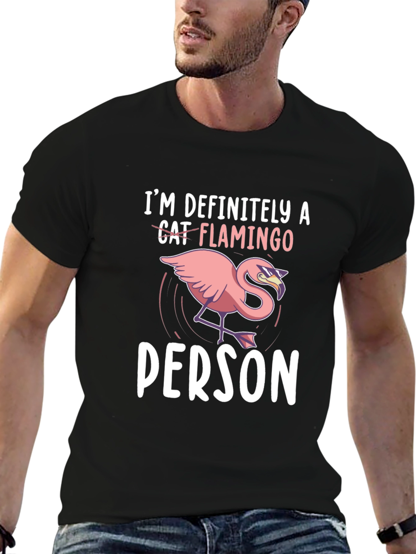 Cat Flamingo Person T-Shirt - Funny Animal Lover Tee