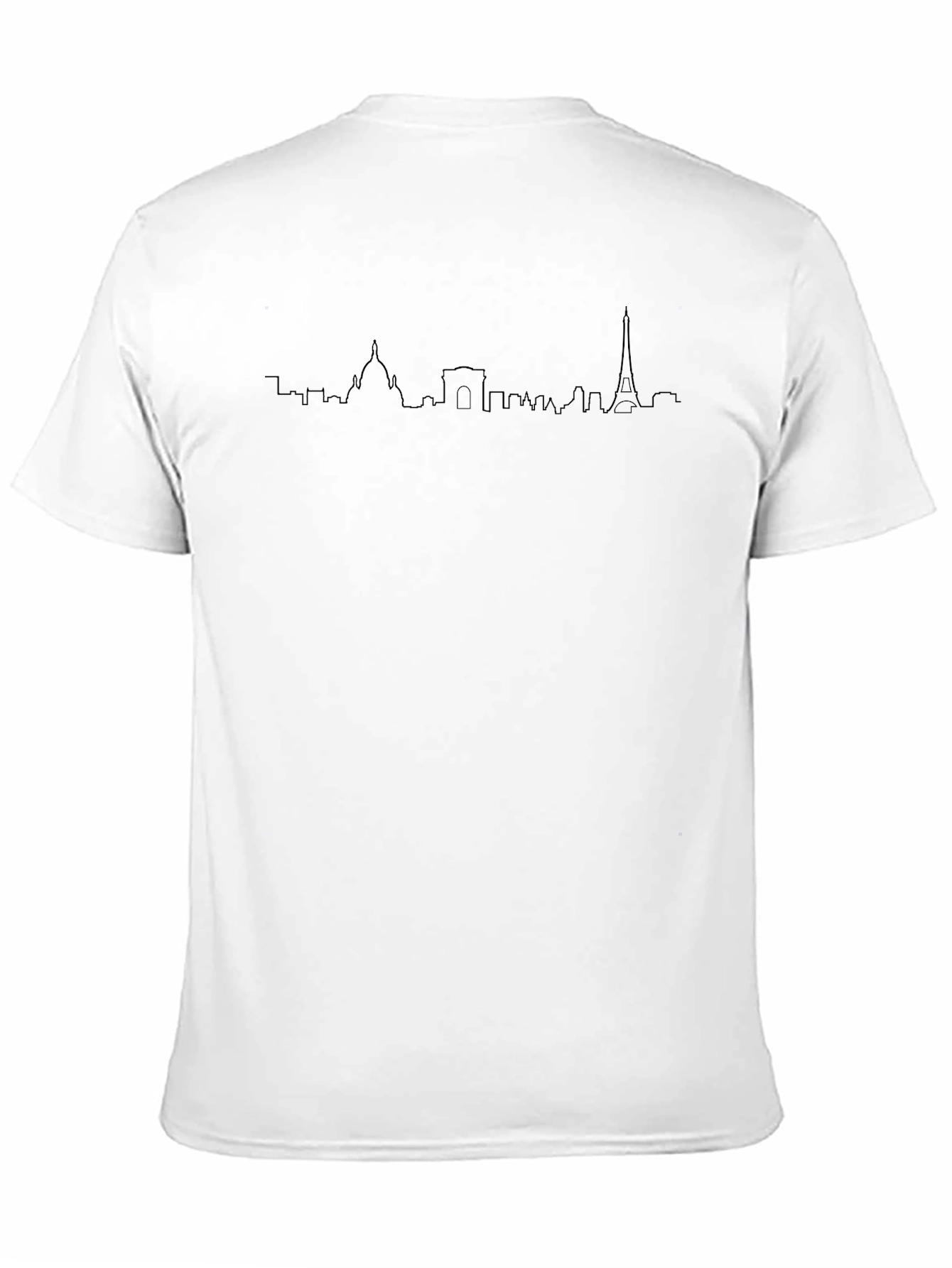 Paris Skyline T-Shirt - Black Crew Neck Tee