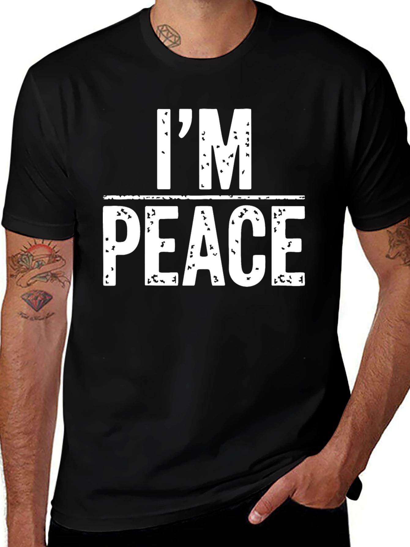 Im Peace T-Shirt - Funny Distressed Graphic Tee