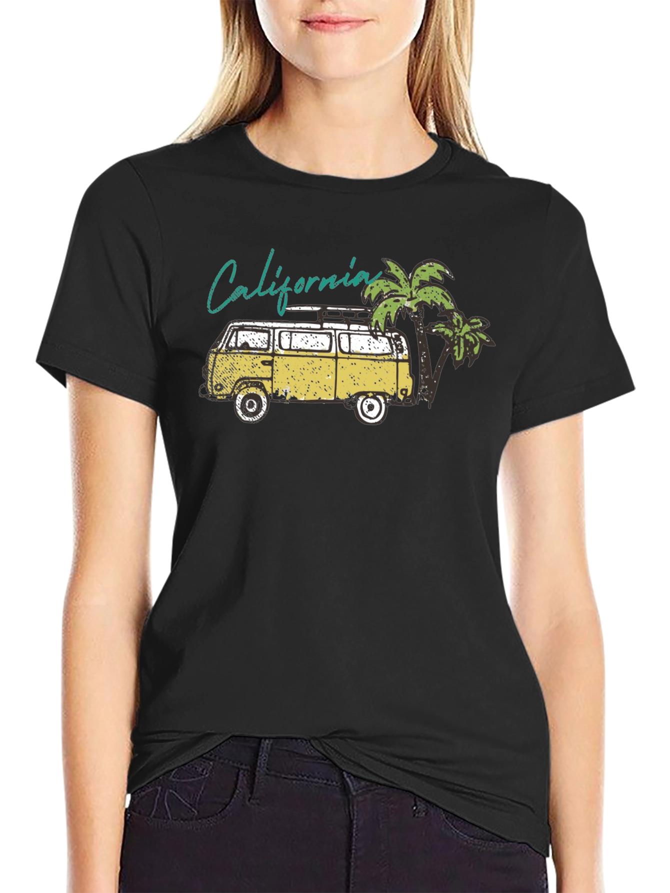 California Van Palm Tree Graphic T-Shirt
