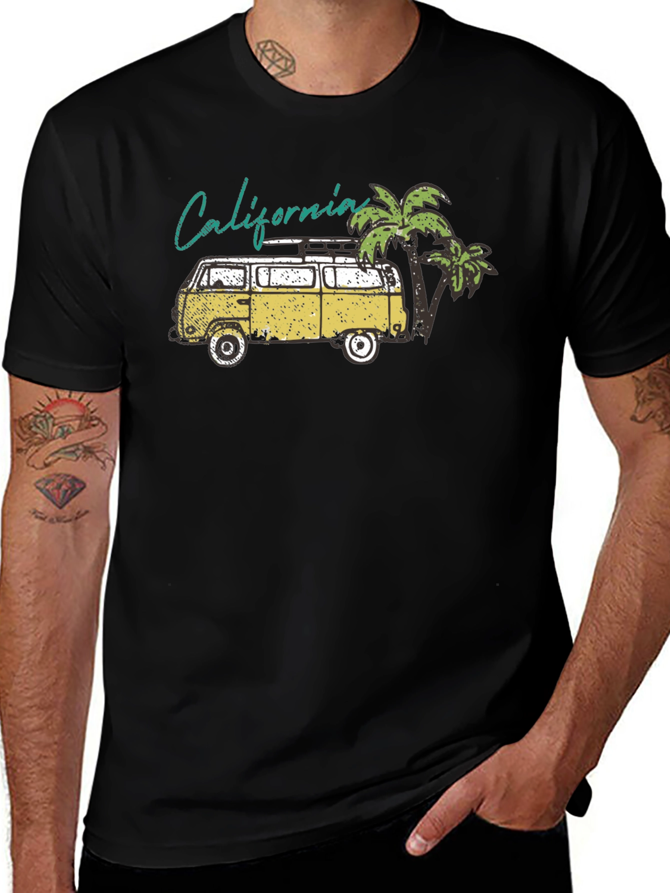 California Van Palm Tree Graphic T-Shirt