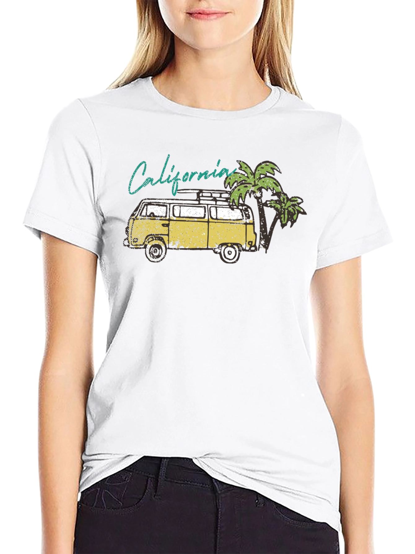 California Van Palm Tree Graphic T-Shirt