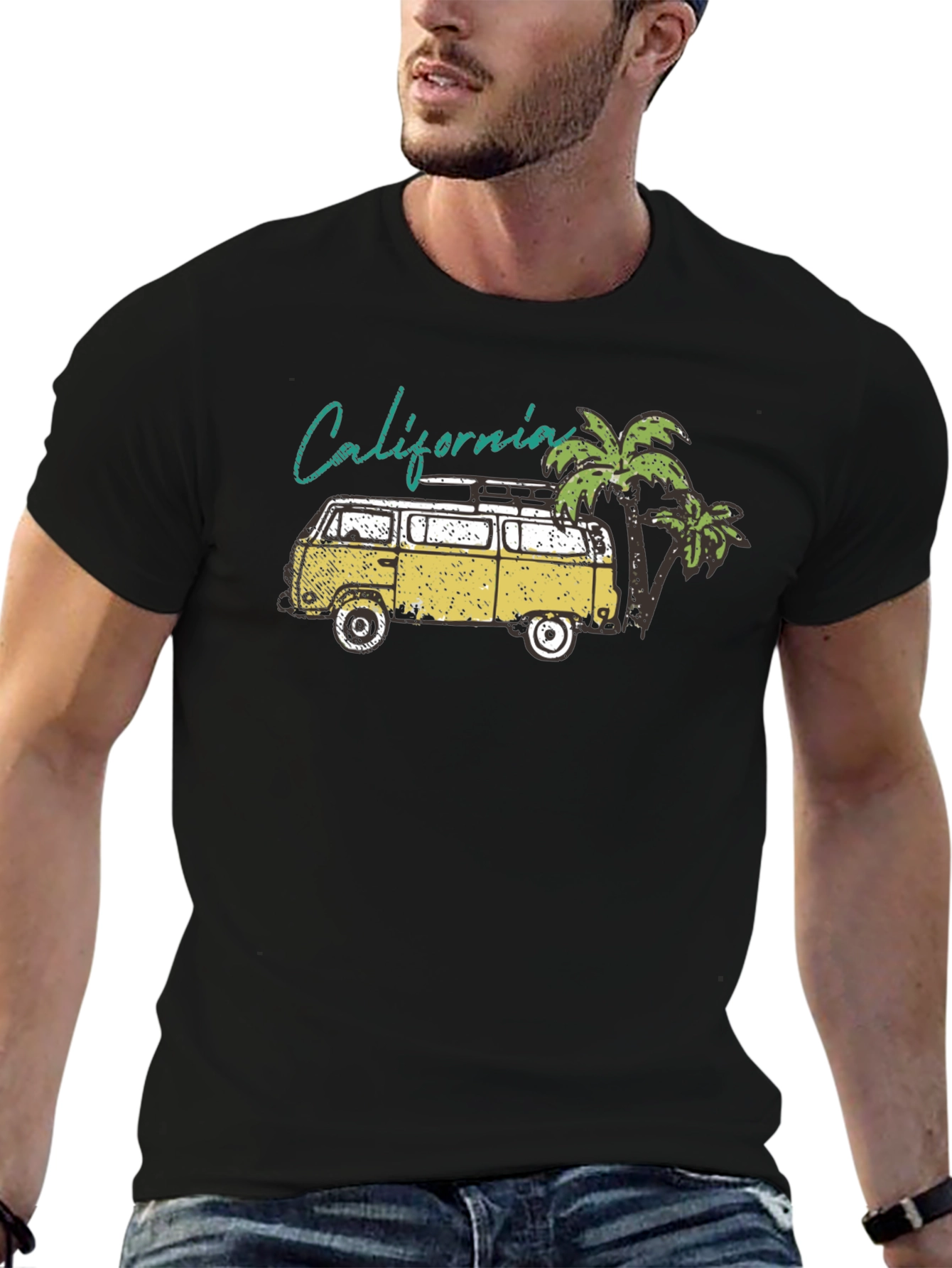 California Van Palm Tree Graphic T-Shirt