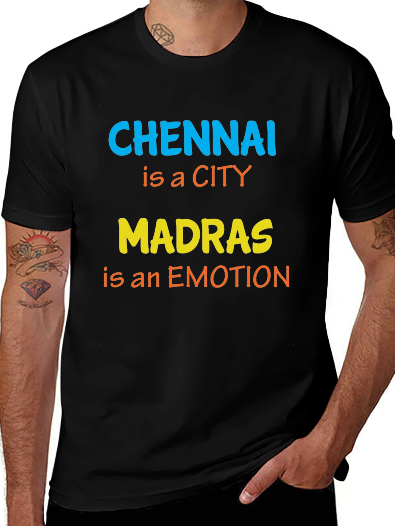 Chennai Madras City Emotion Black T-Shirt