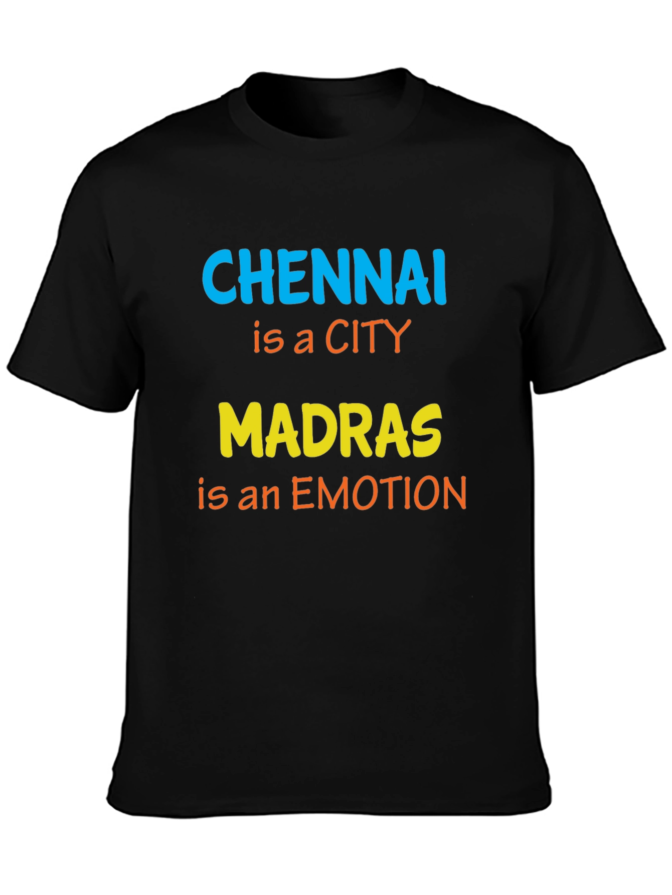 Chennai Madras City Emotion Black T-Shirt