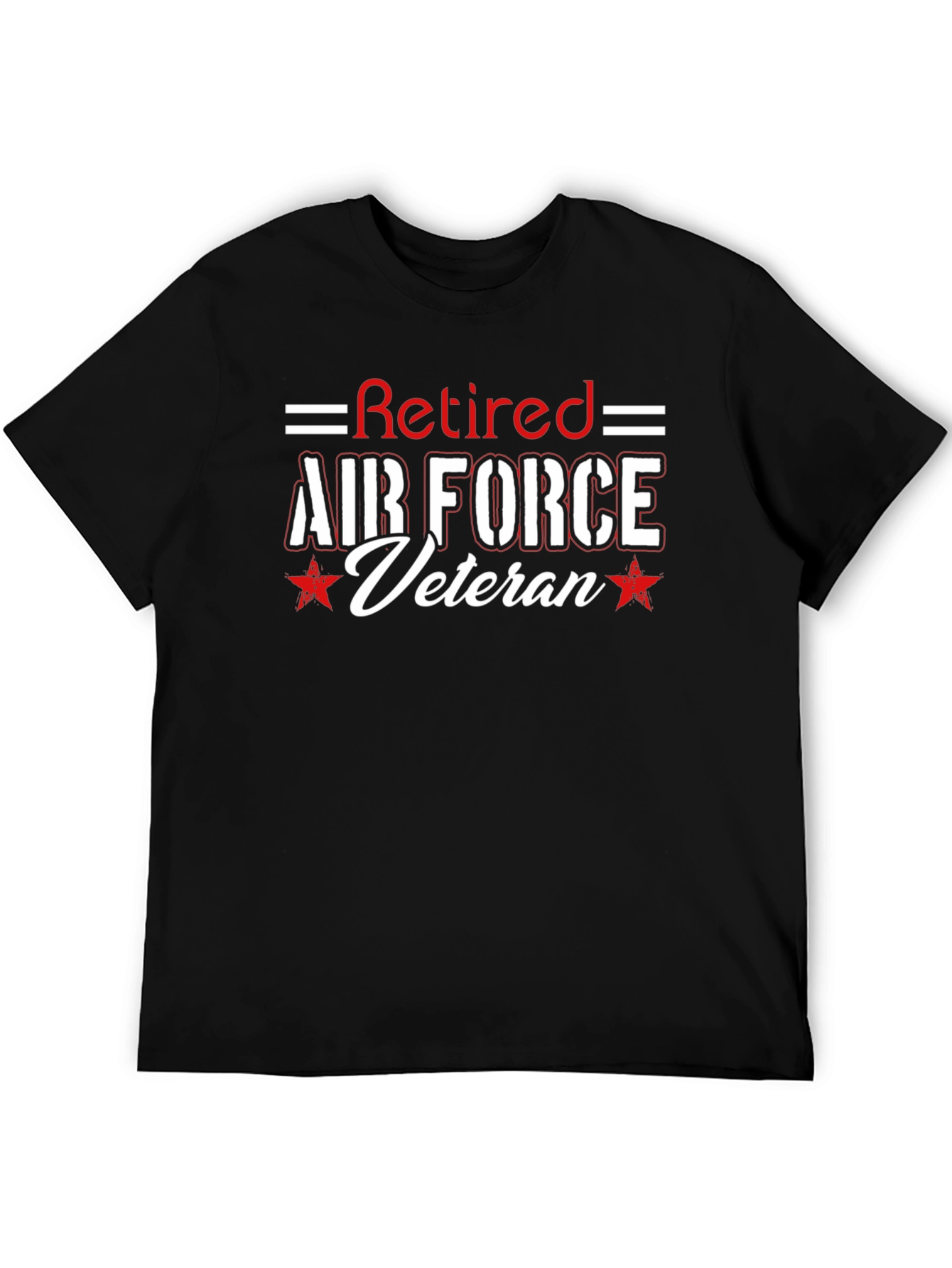 Retired Air Force Veteran Black T-Shirt