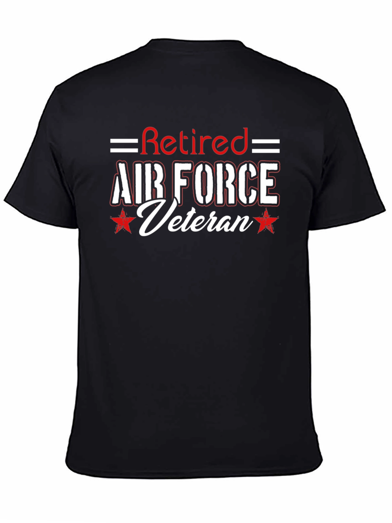 Retired Air Force Veteran Black T-Shirt