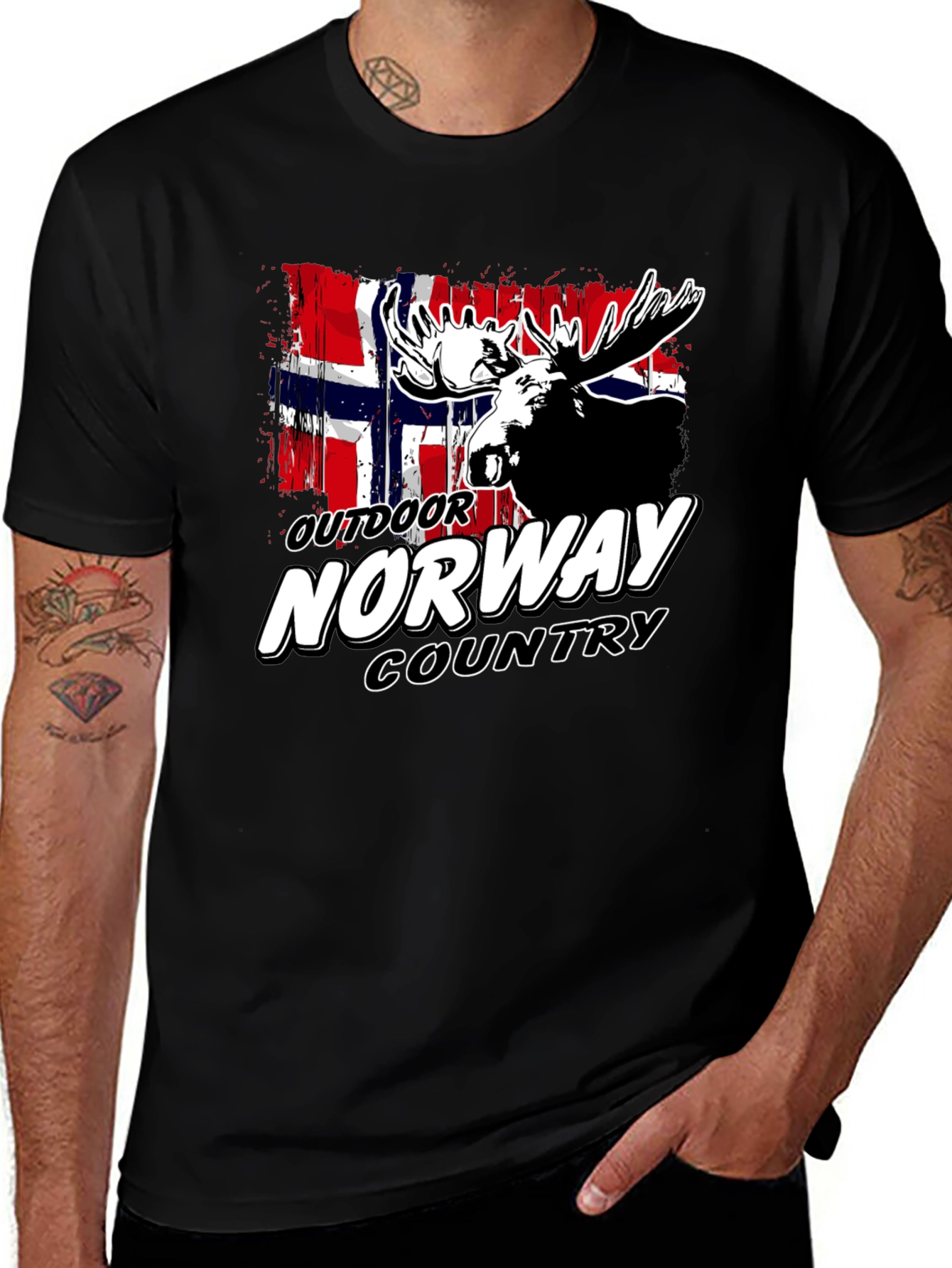 Norway Outdoor Country Moose Graphic T-Shirt