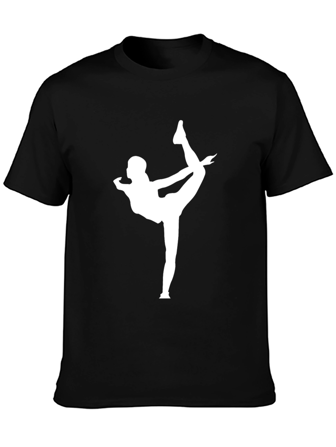 Yoga Pose Graphic Tee - Black Cotton