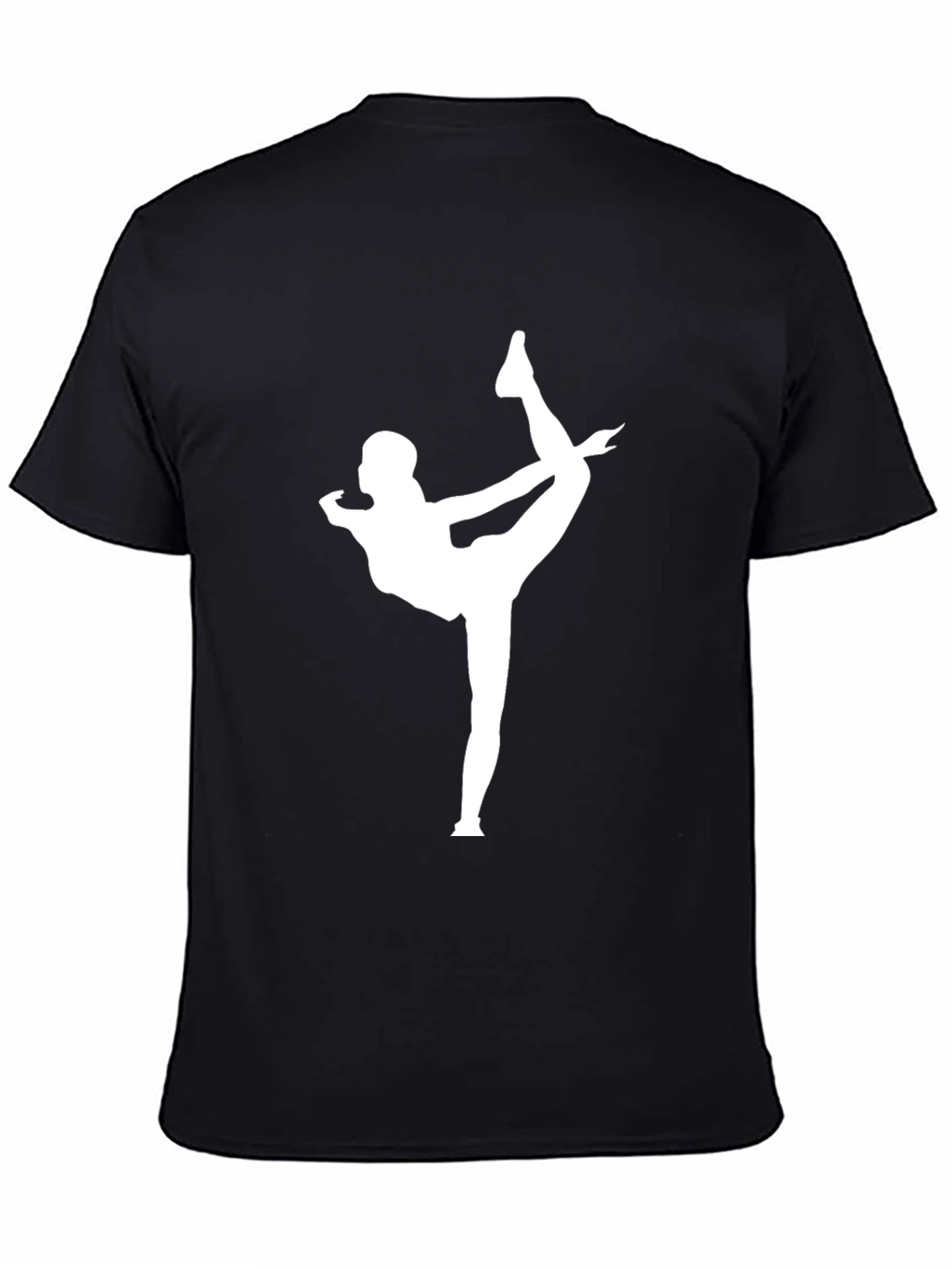 Yoga Pose Graphic Tee - Black Cotton
