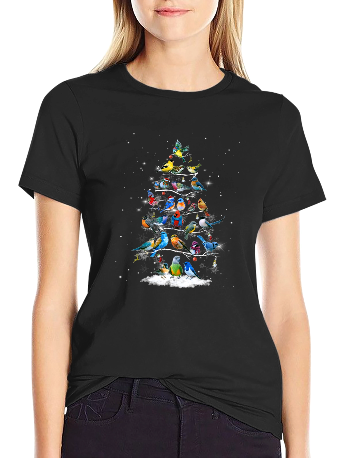 Festive Bird Christmas Tree T-Shirt