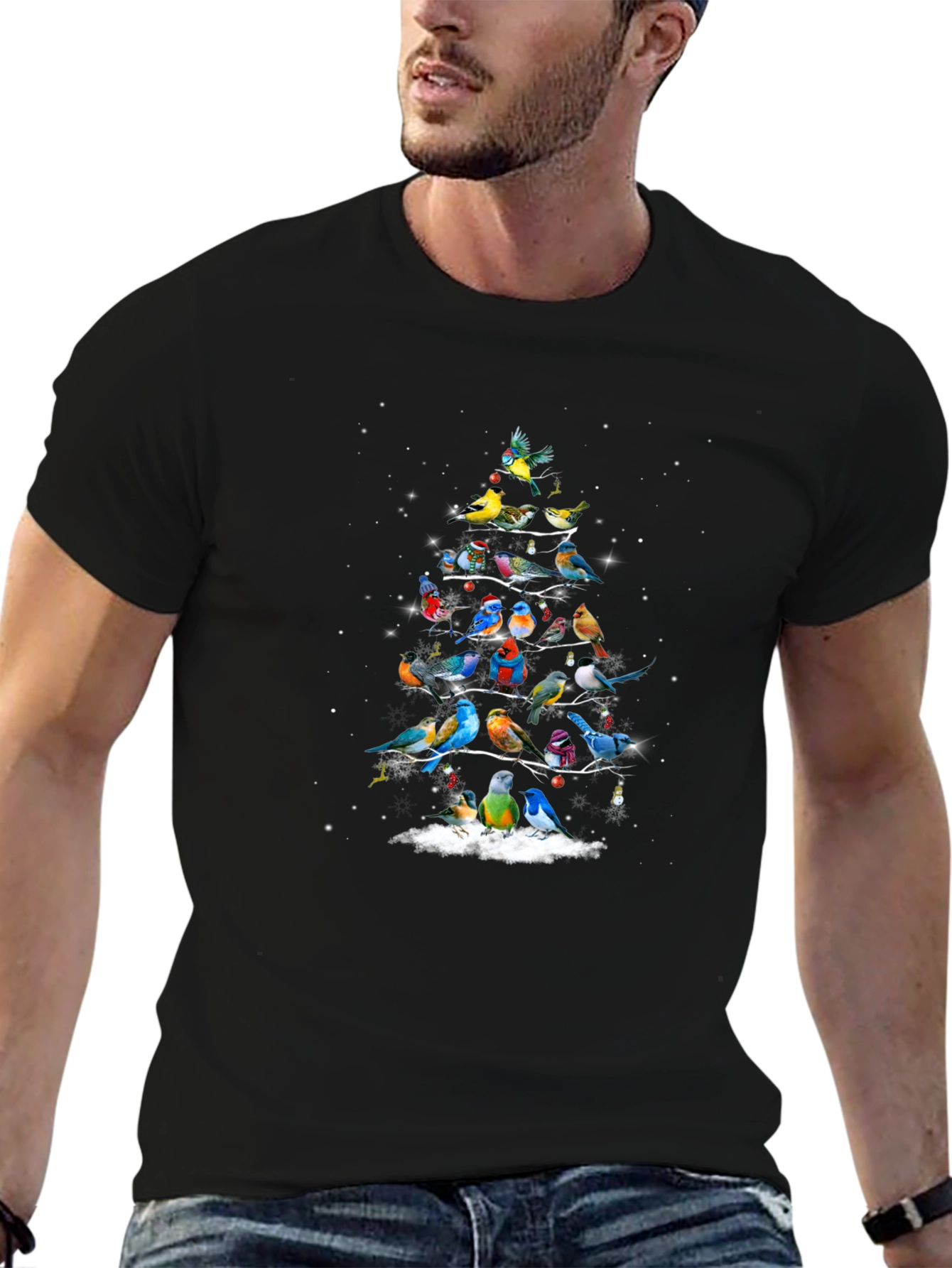 Festive Bird Christmas Tree T-Shirt