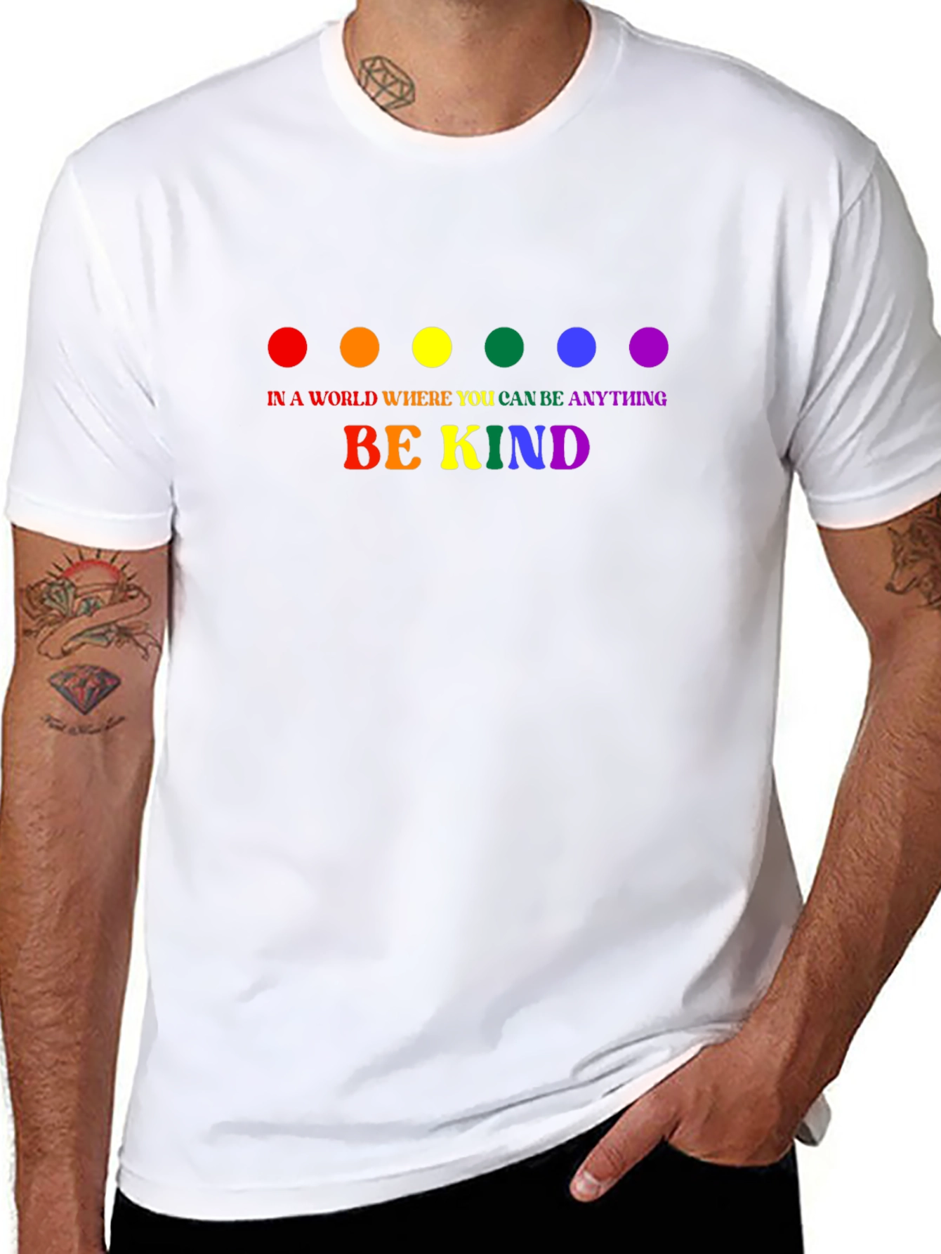 Be Kind Rainbow Graphic Tee - Black