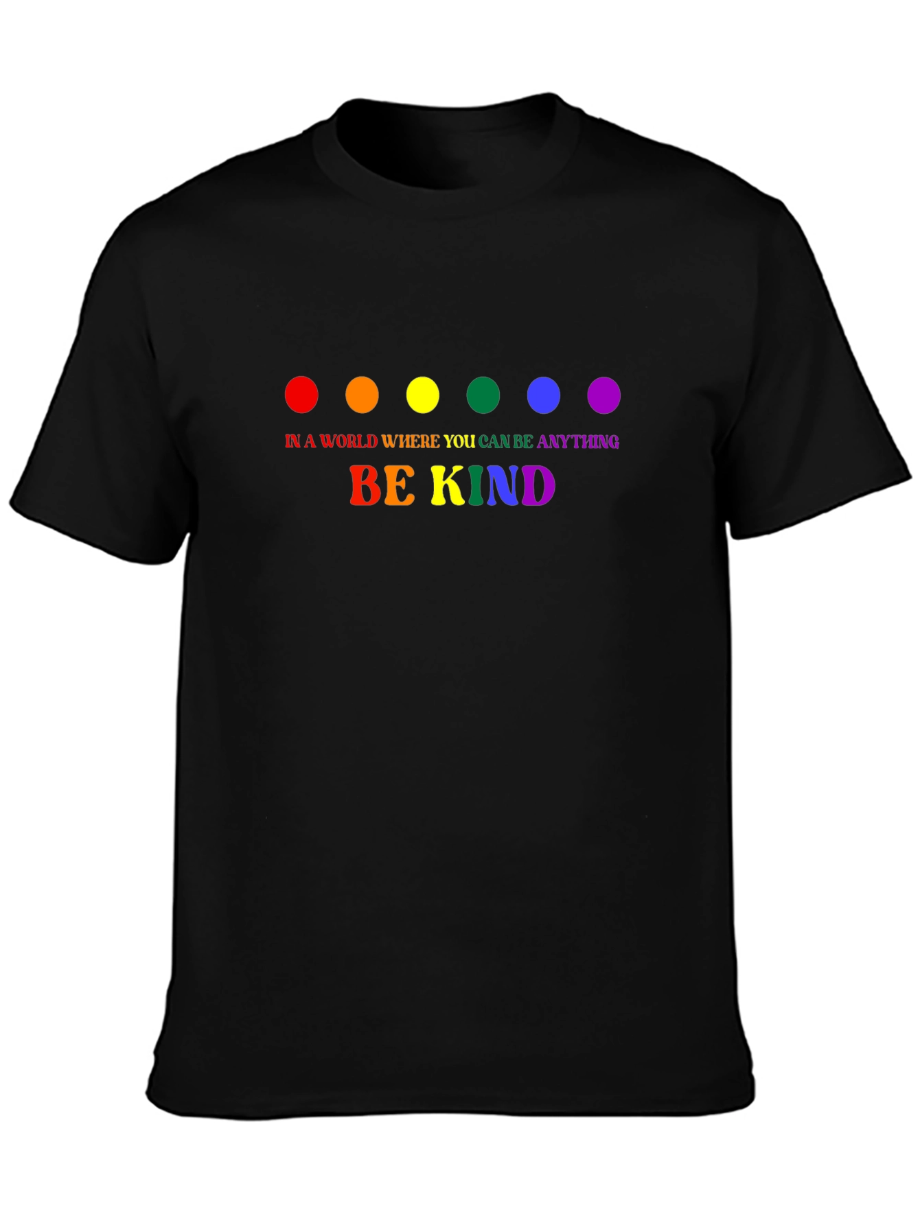 Be Kind Rainbow Graphic Tee - Black