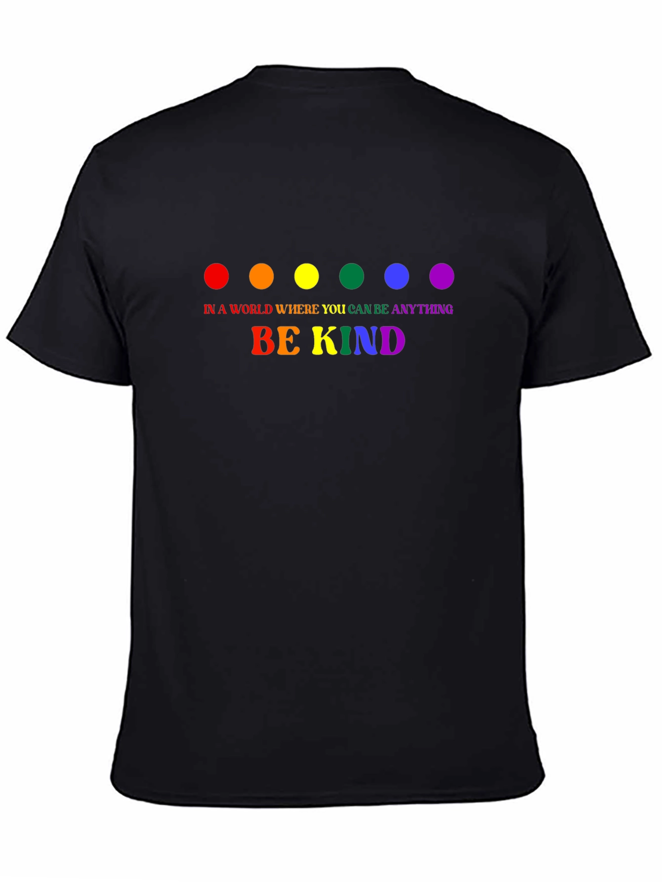 Be Kind Rainbow Graphic Tee - Black