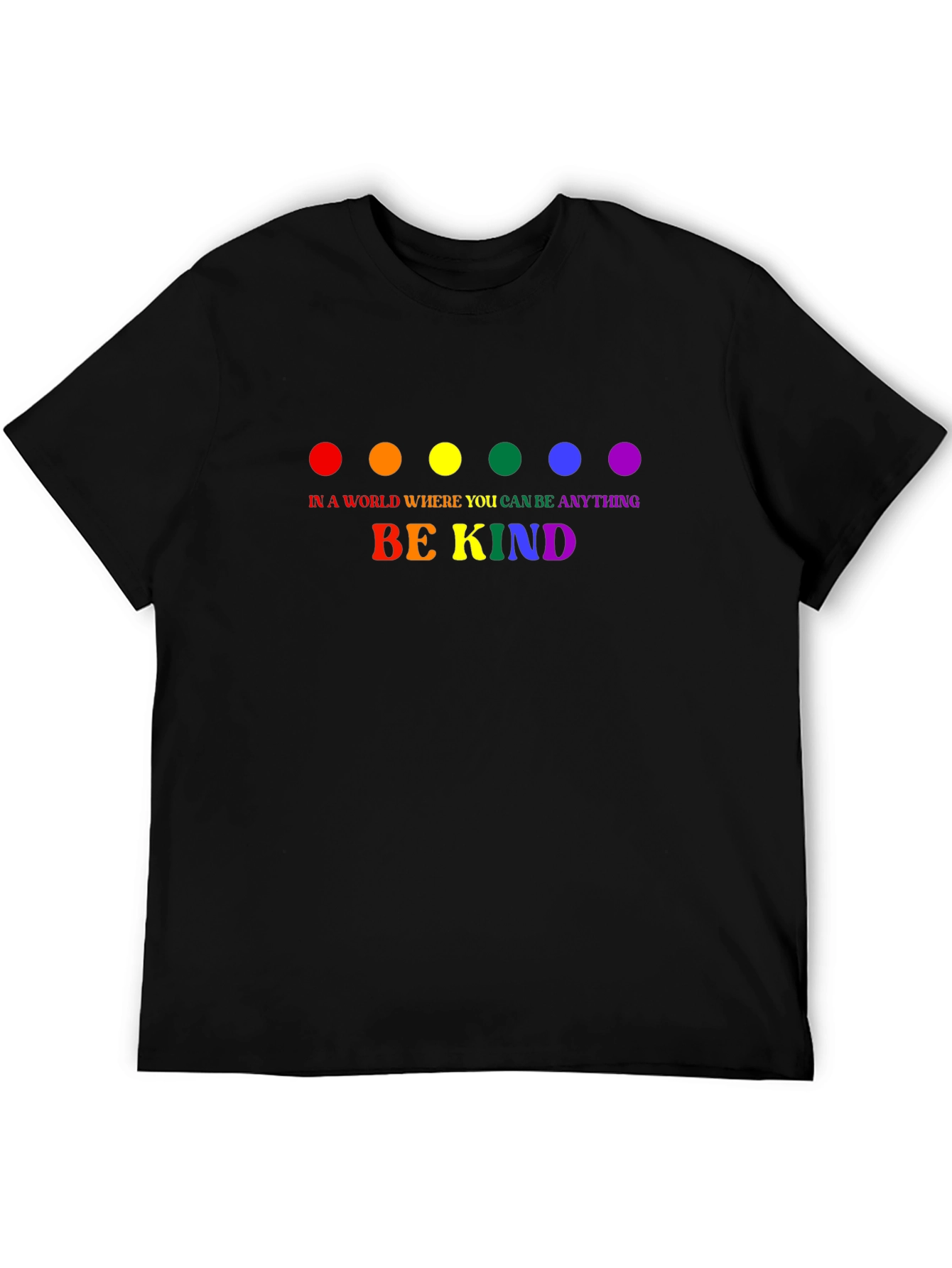 Be Kind Rainbow Graphic Tee - Black