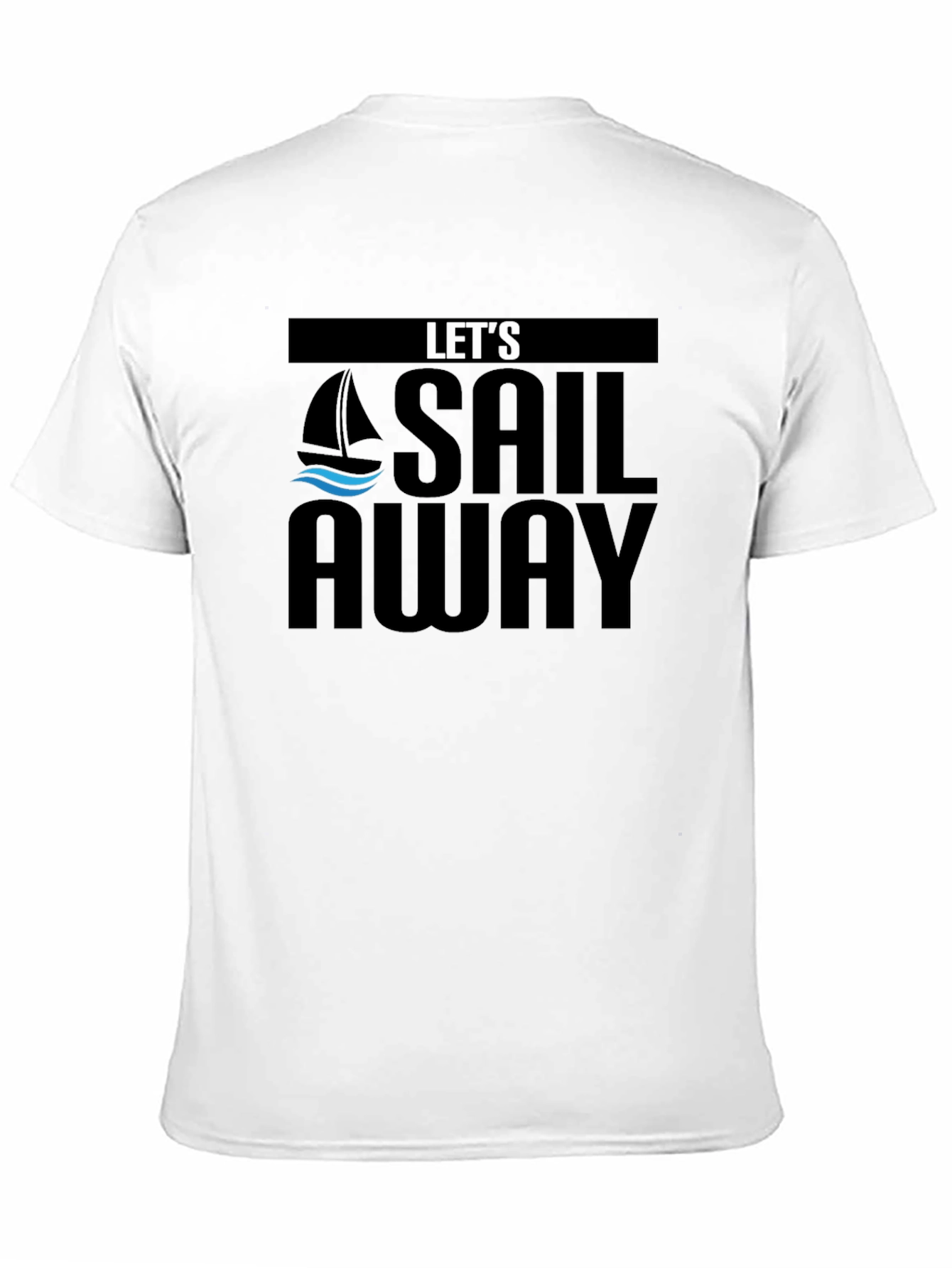 Lets Sail Away Graphic Tee - Black Cotton T-Shirt