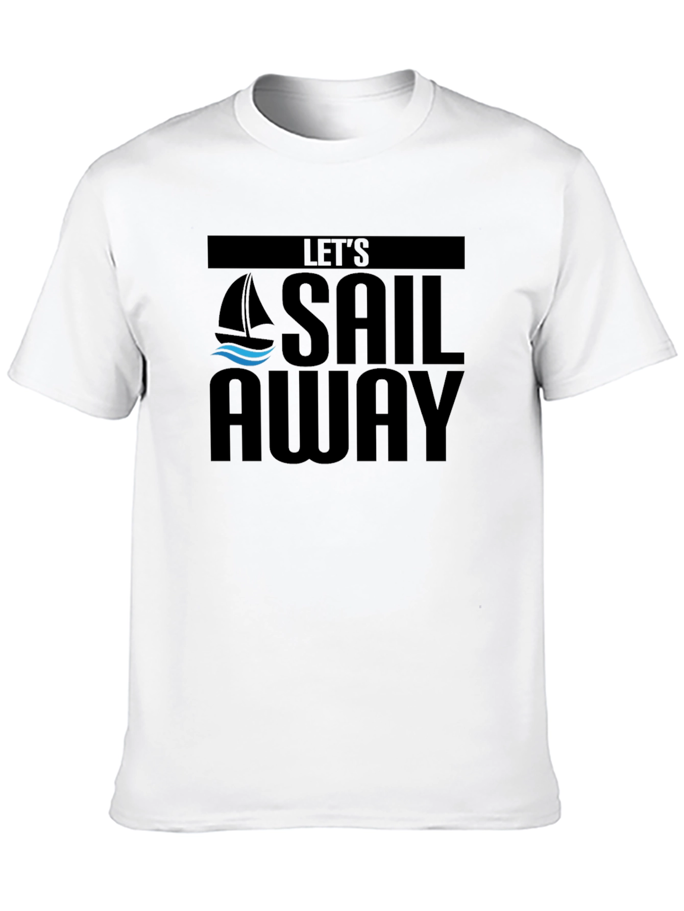 Lets Sail Away Graphic Tee - Black Cotton T-Shirt