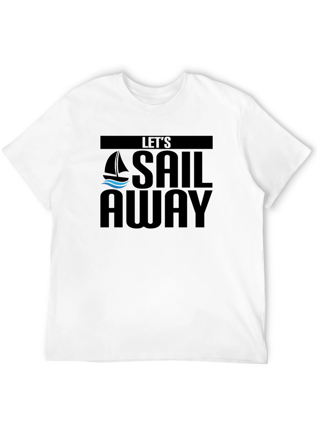 Lets Sail Away Graphic Tee - Black Cotton T-Shirt