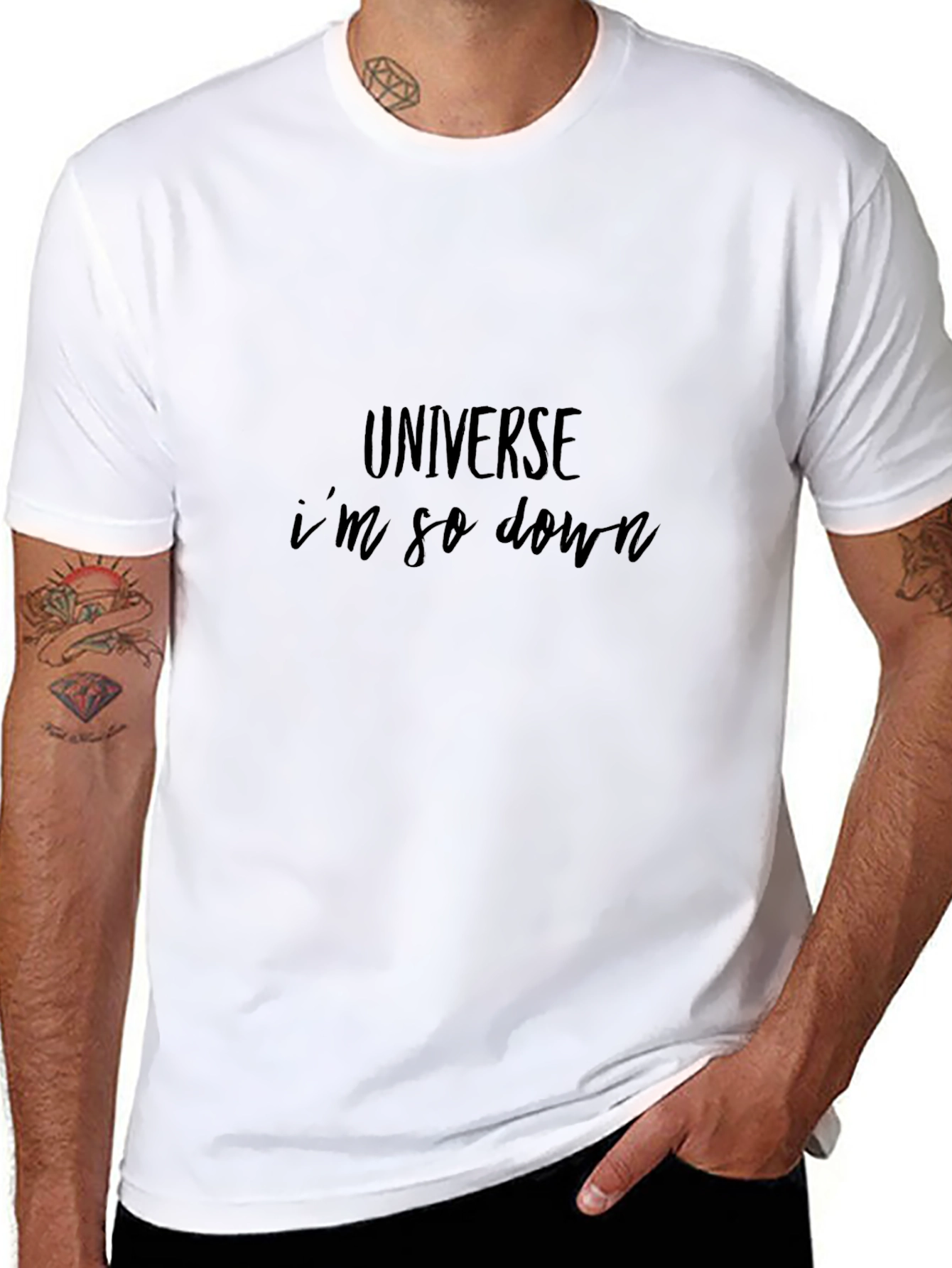 Universe Im So Down Black Graphic Tee