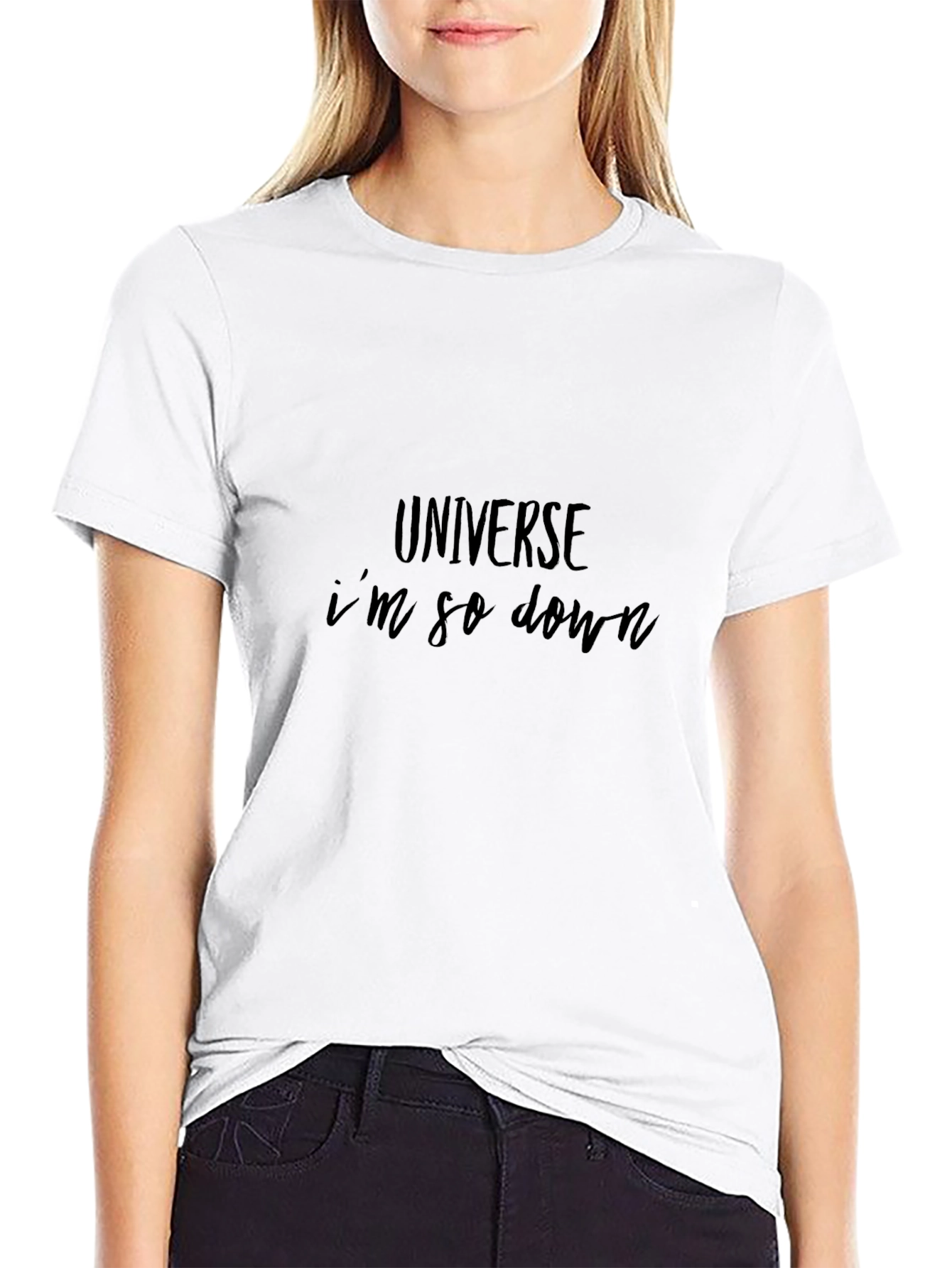 Universe Im So Down Black Graphic Tee