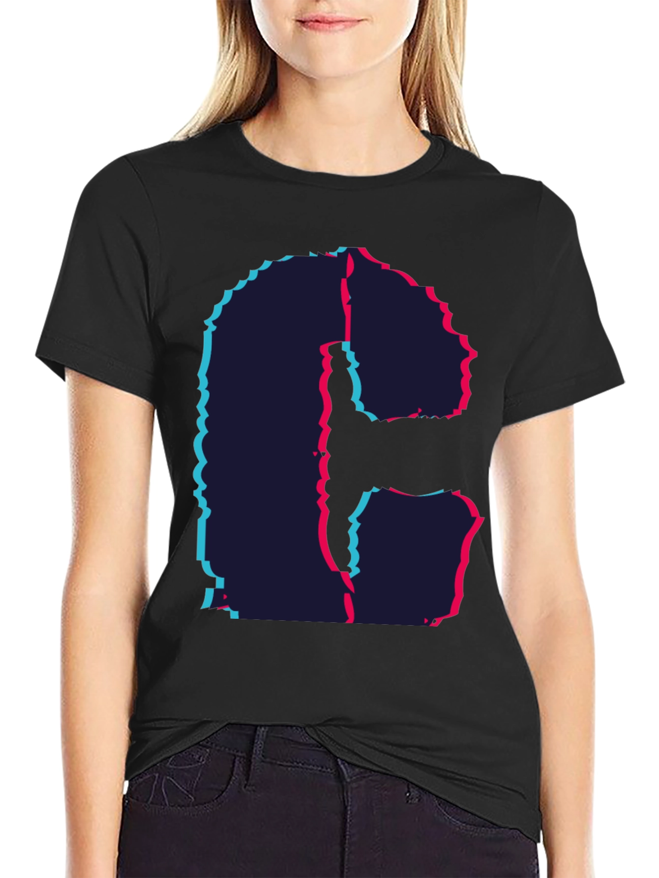 Glitch Letter T-Shirt - Modern Graphic Tee