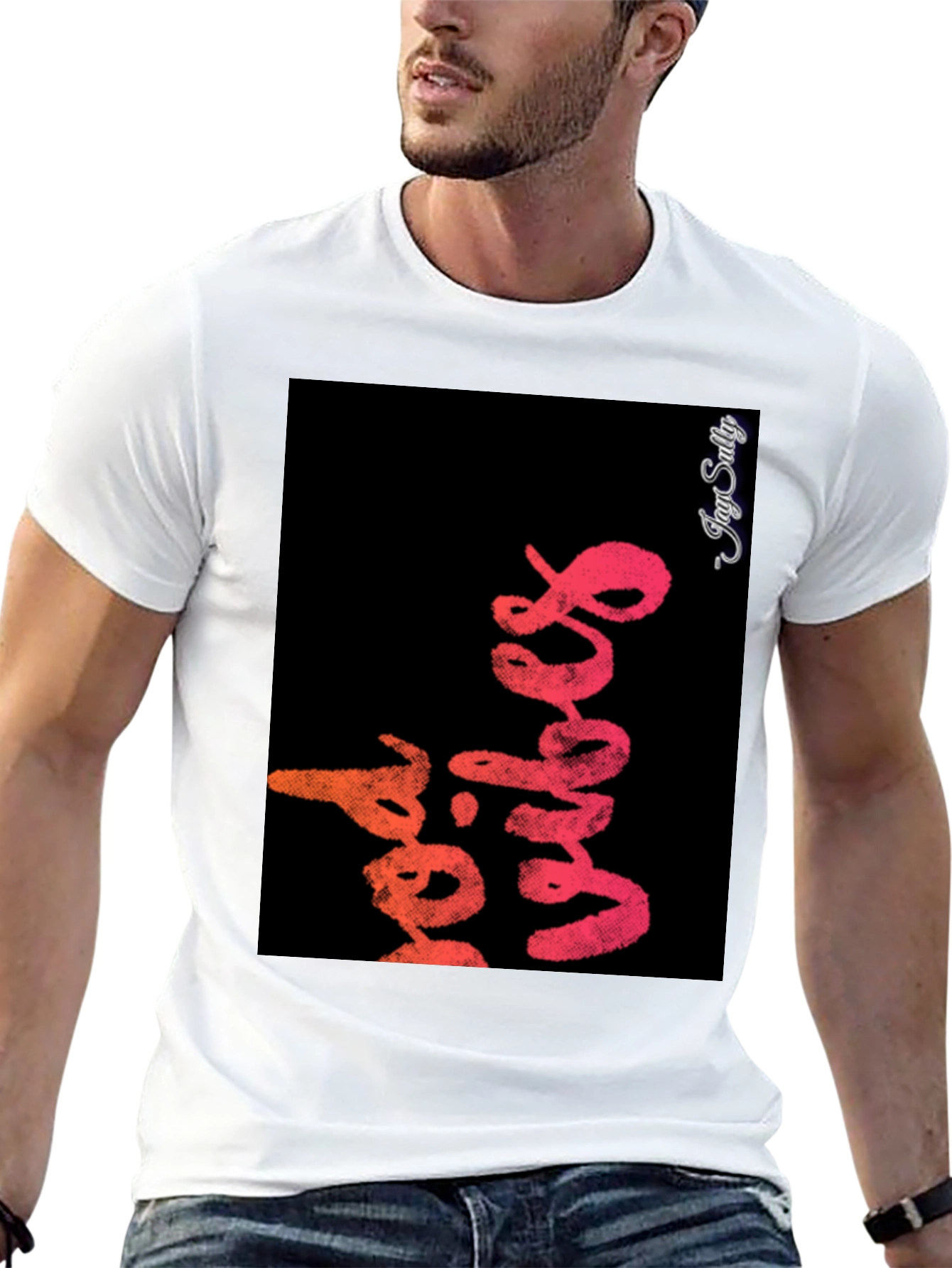 Red Vibes Graphic Tee - Stylish Black T-Shirt
