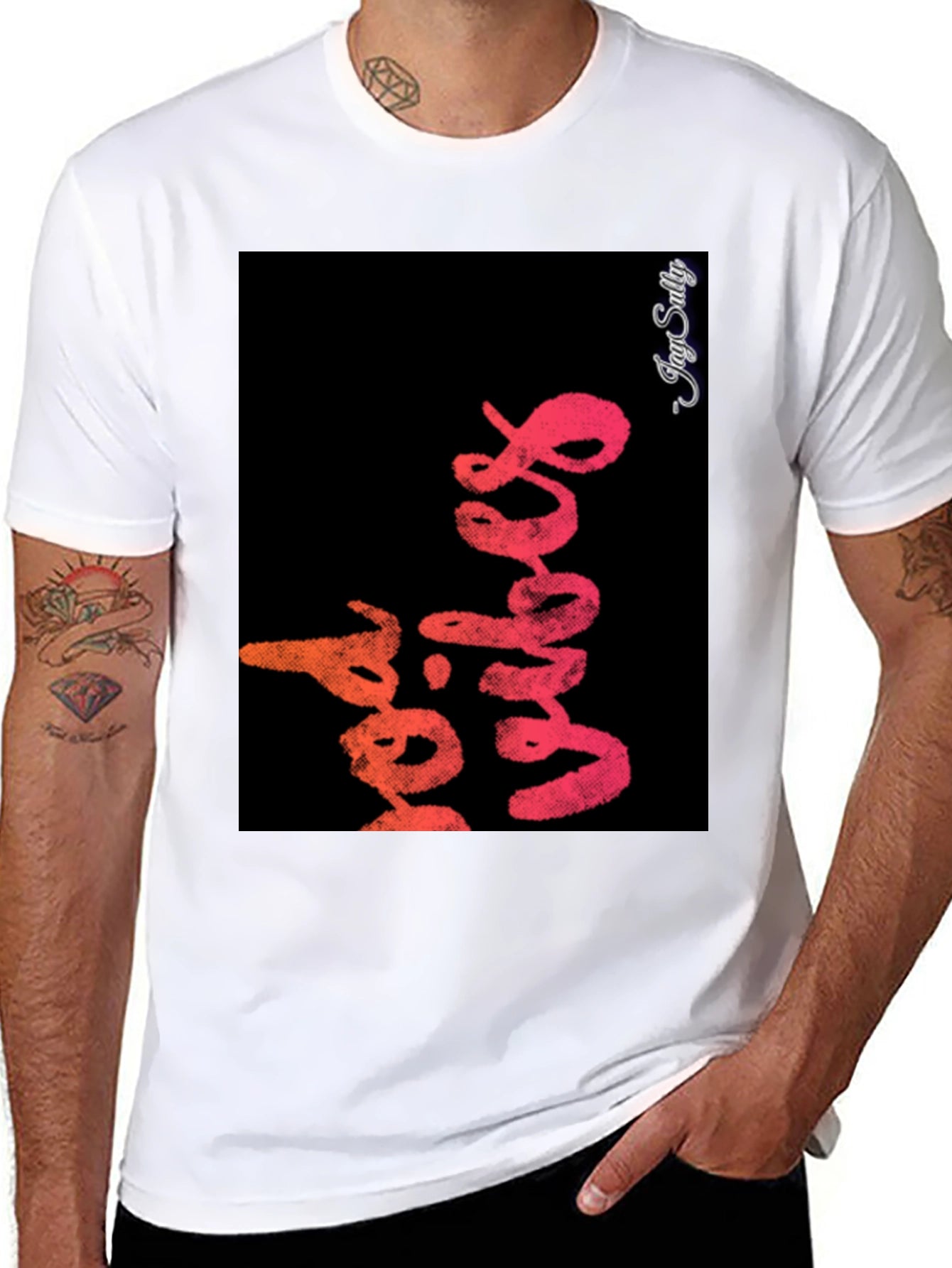Red Vibes Graphic Tee - Stylish Black T-Shirt