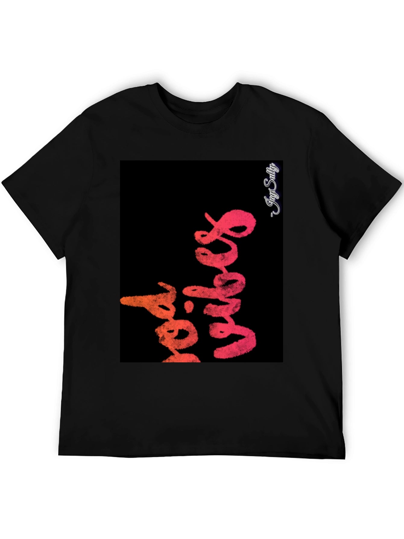 Red Vibes Graphic Tee - Stylish Black T-Shirt