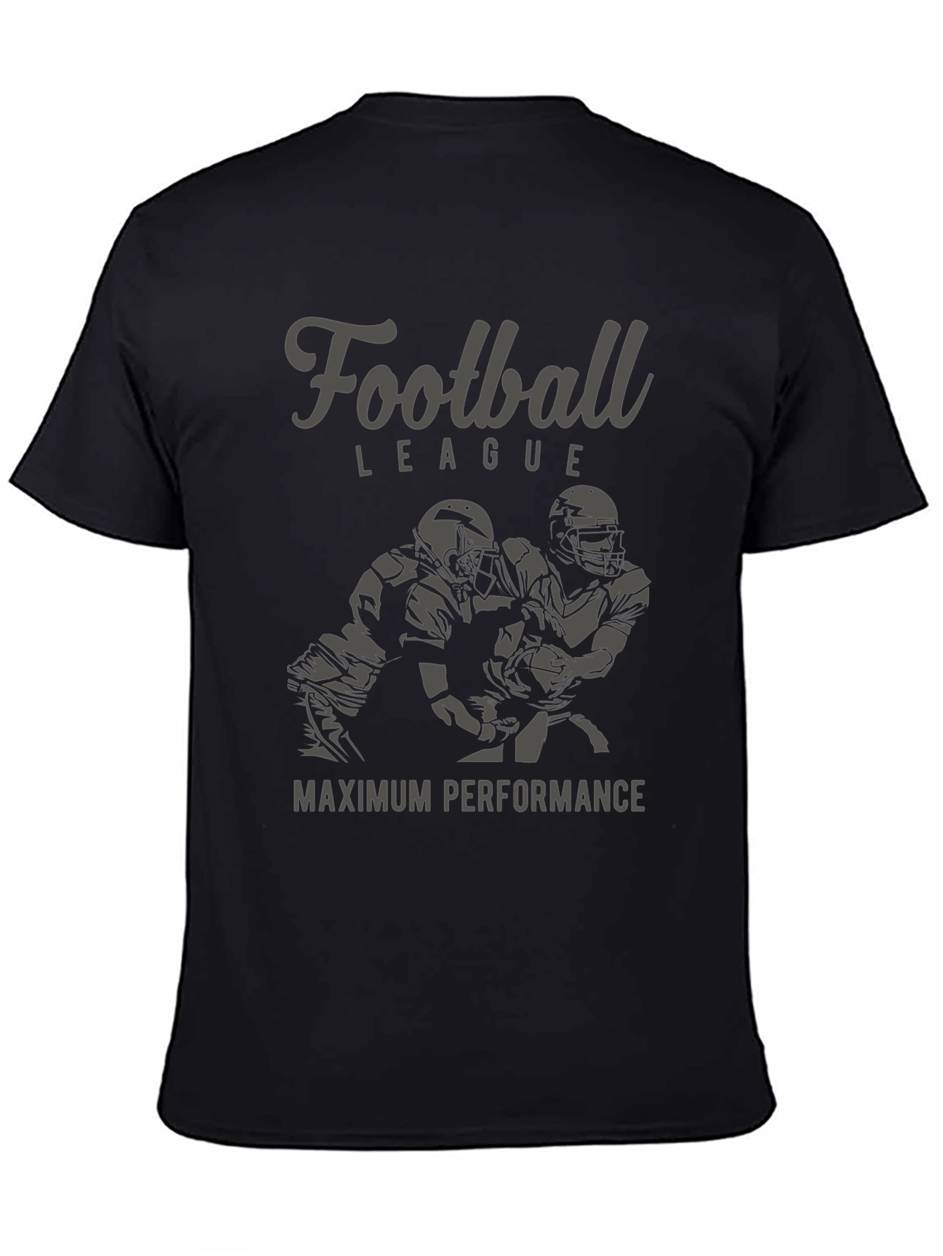 Football League Tee: Maximum Performance Black T-Shirt