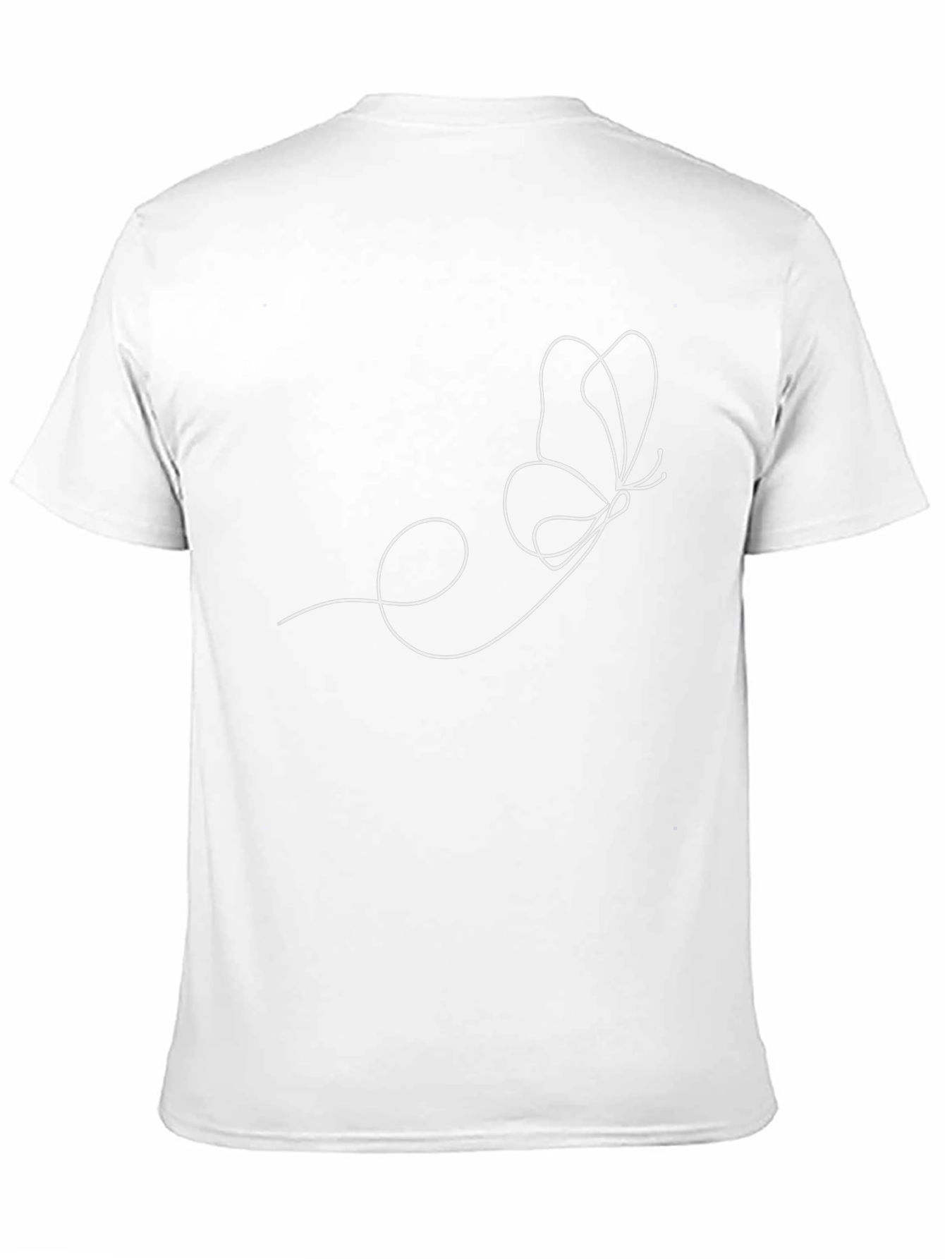 Butterfly Line Art Black T-Shirt