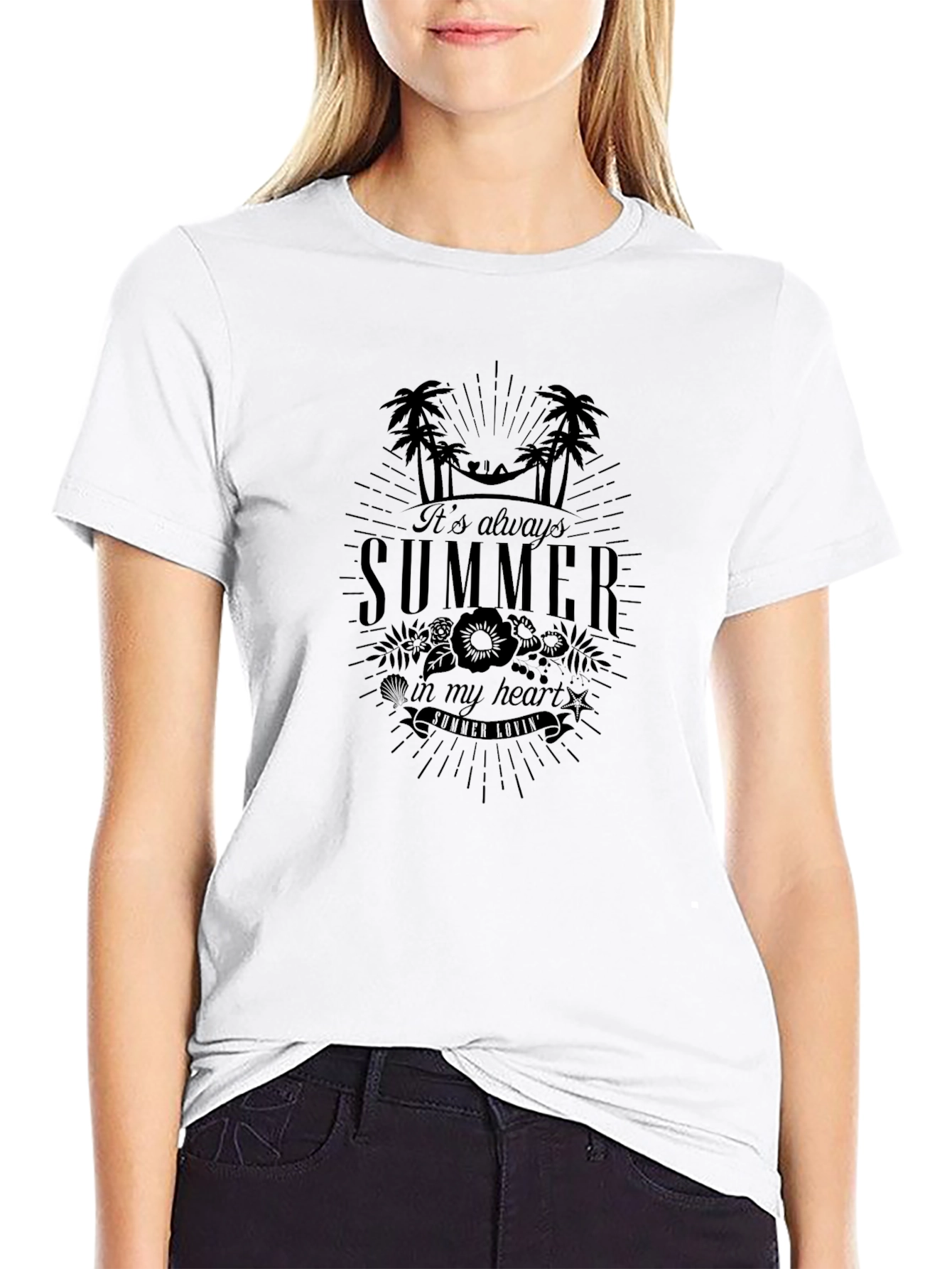 Summer in My Heart Graphic Tee - Black