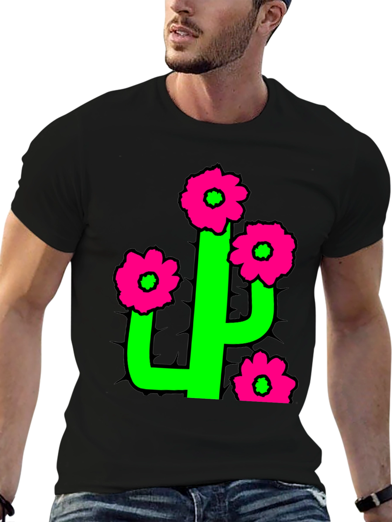Cactus Flower Graphic T-Shirt
