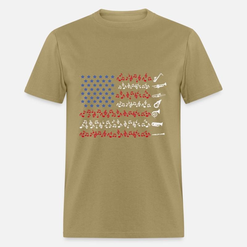 Wind Instruments USA Flag Music Saxophone Tuba