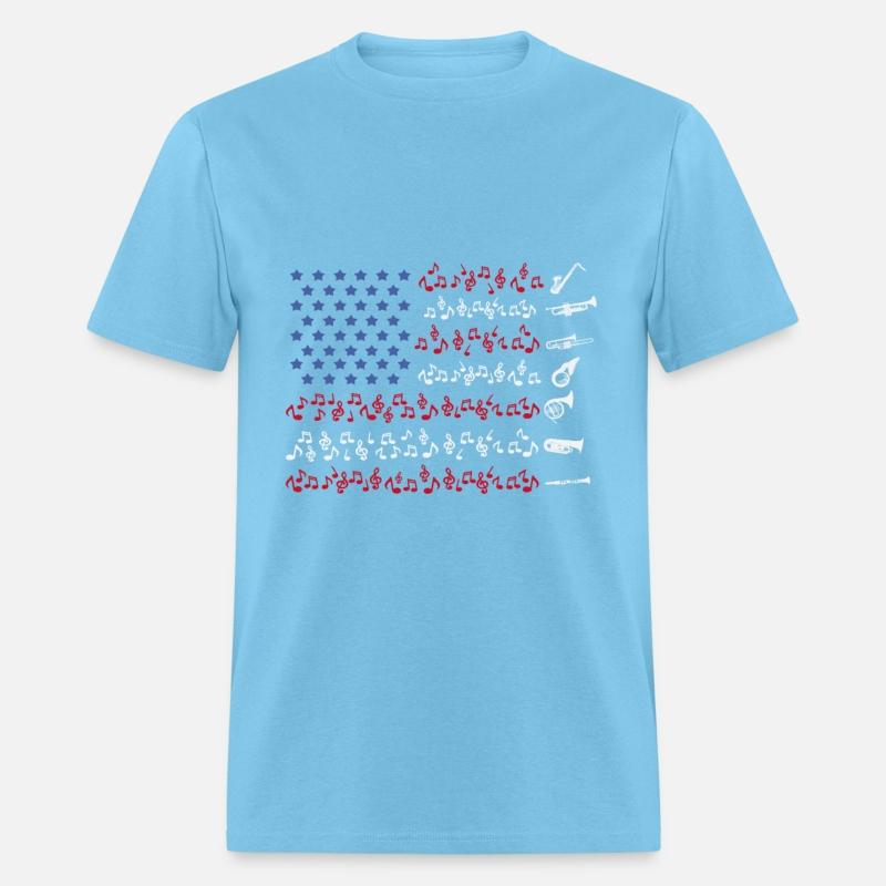 Wind Instruments USA Flag Music Saxophone Tuba