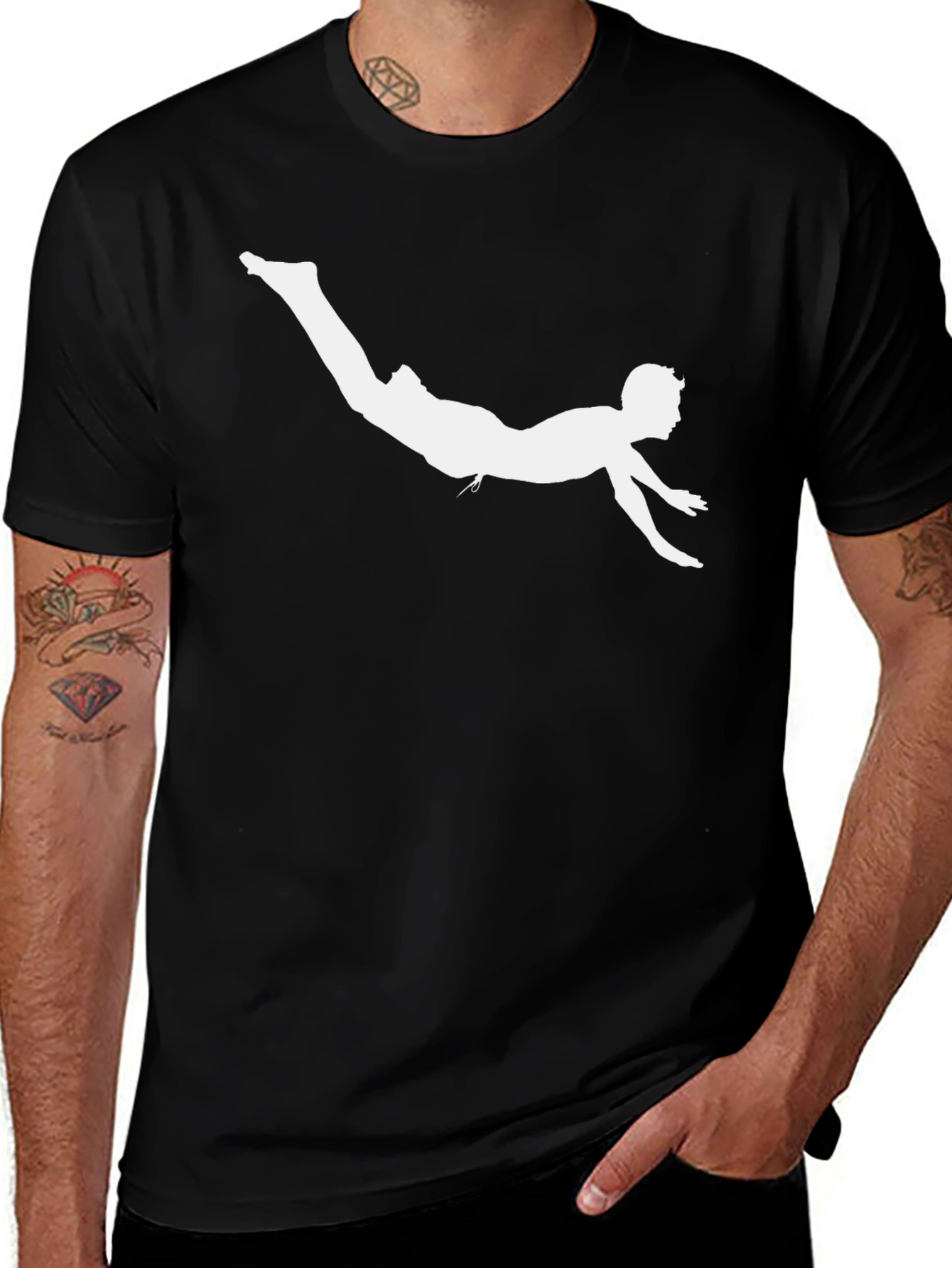 Diver Silhouette T-Shirt - Cool Black Tee