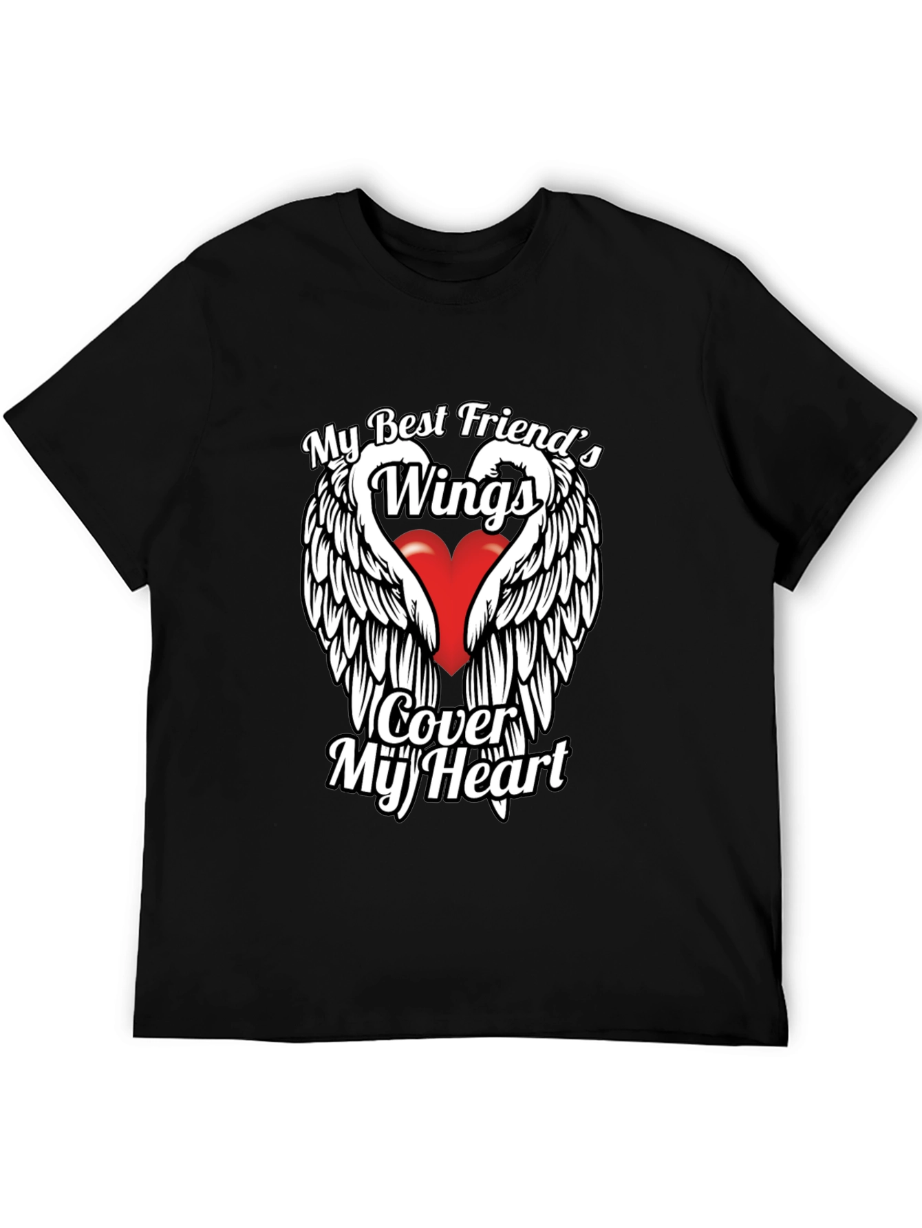 Wings Cover My Heart Graphic T-Shirt