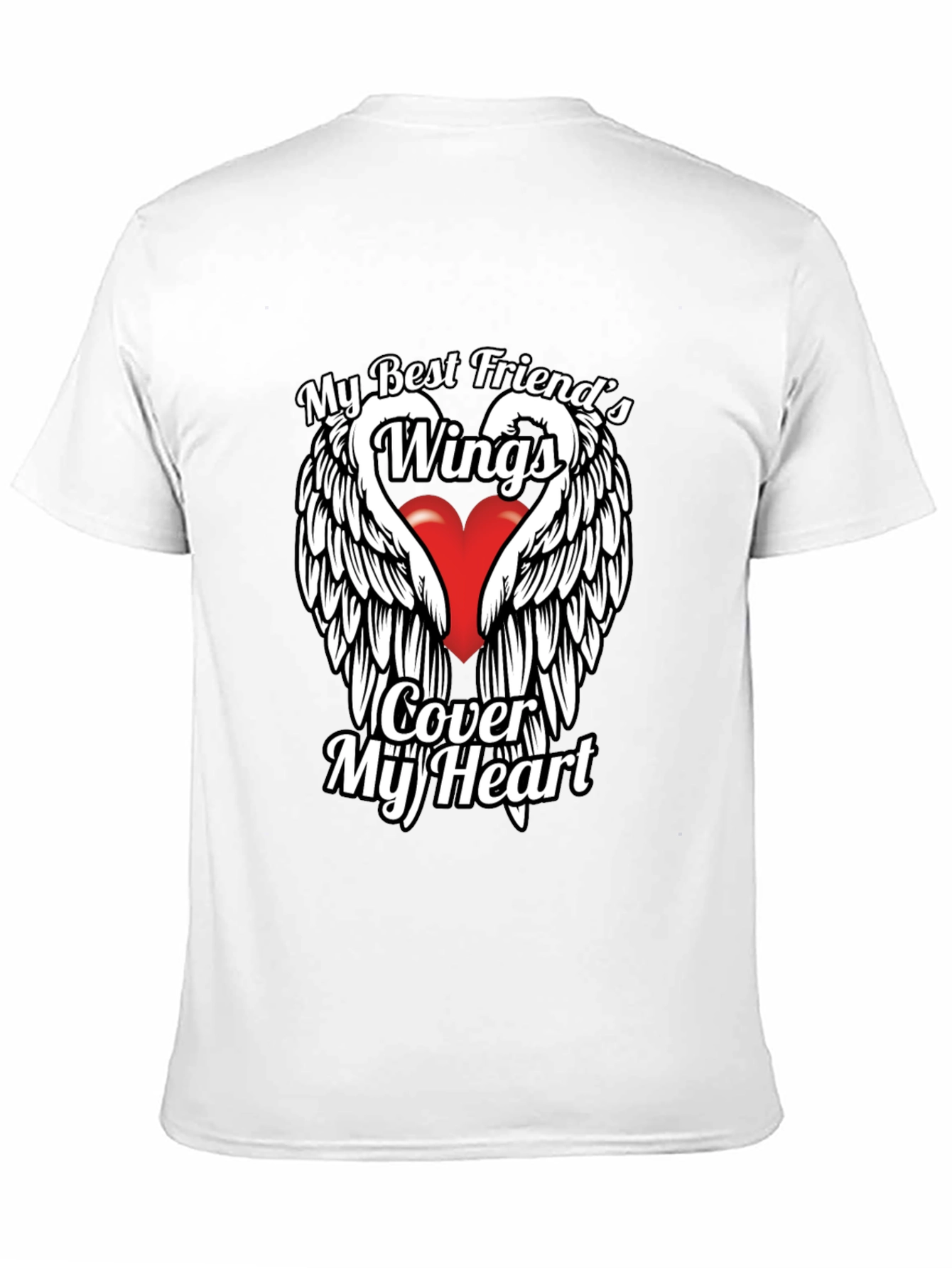 Wings Cover My Heart Graphic T-Shirt