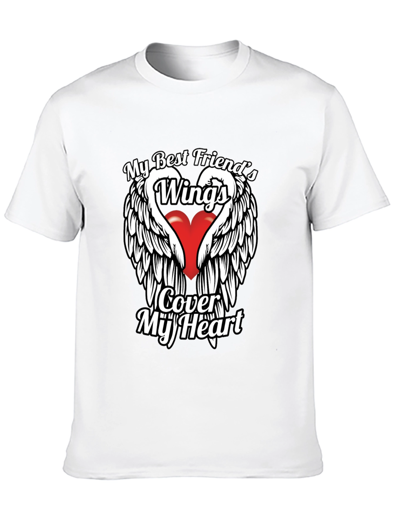 Wings Cover My Heart Graphic T-Shirt