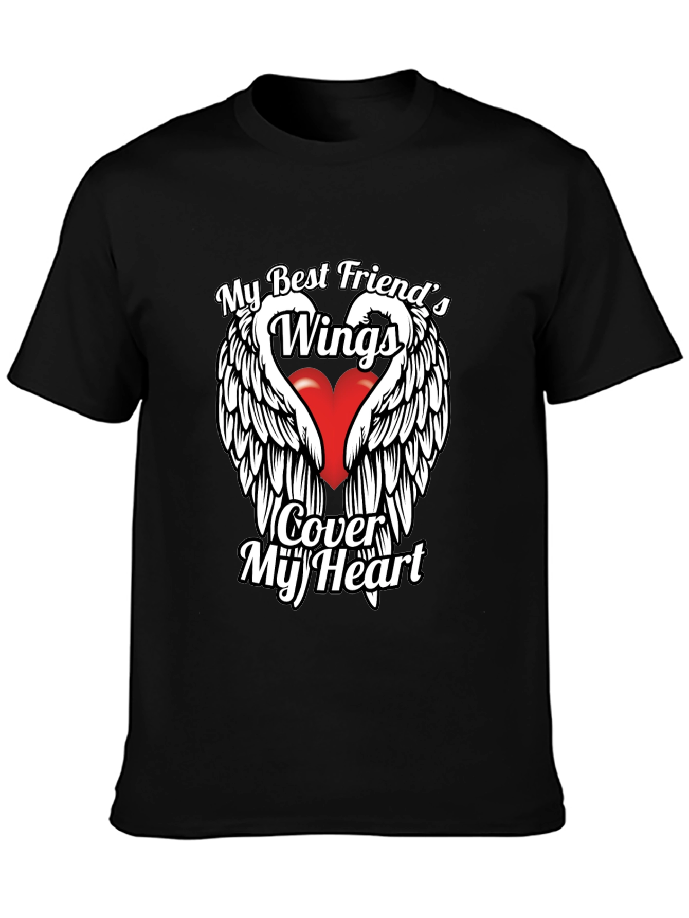 Wings Cover My Heart Graphic T-Shirt