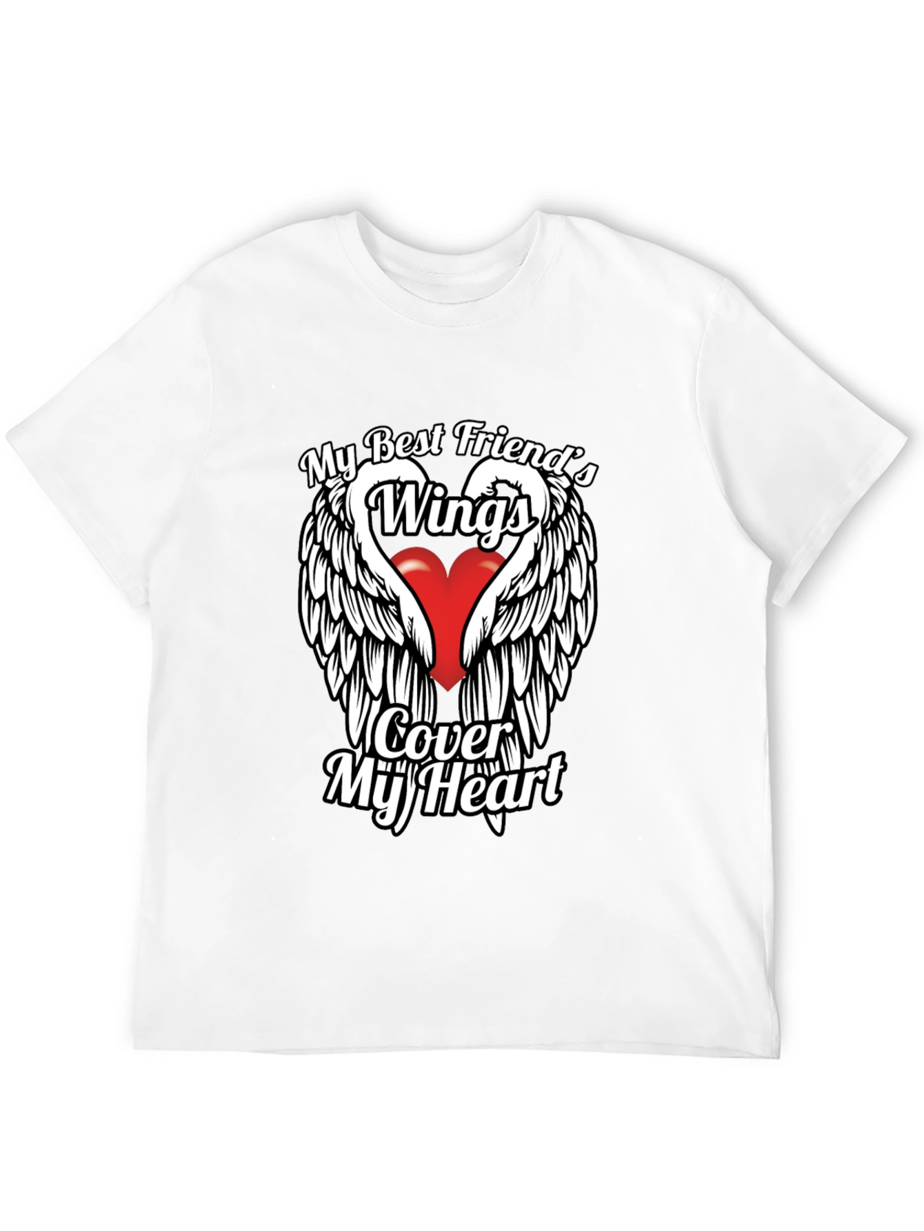 Wings Cover My Heart Graphic T-Shirt