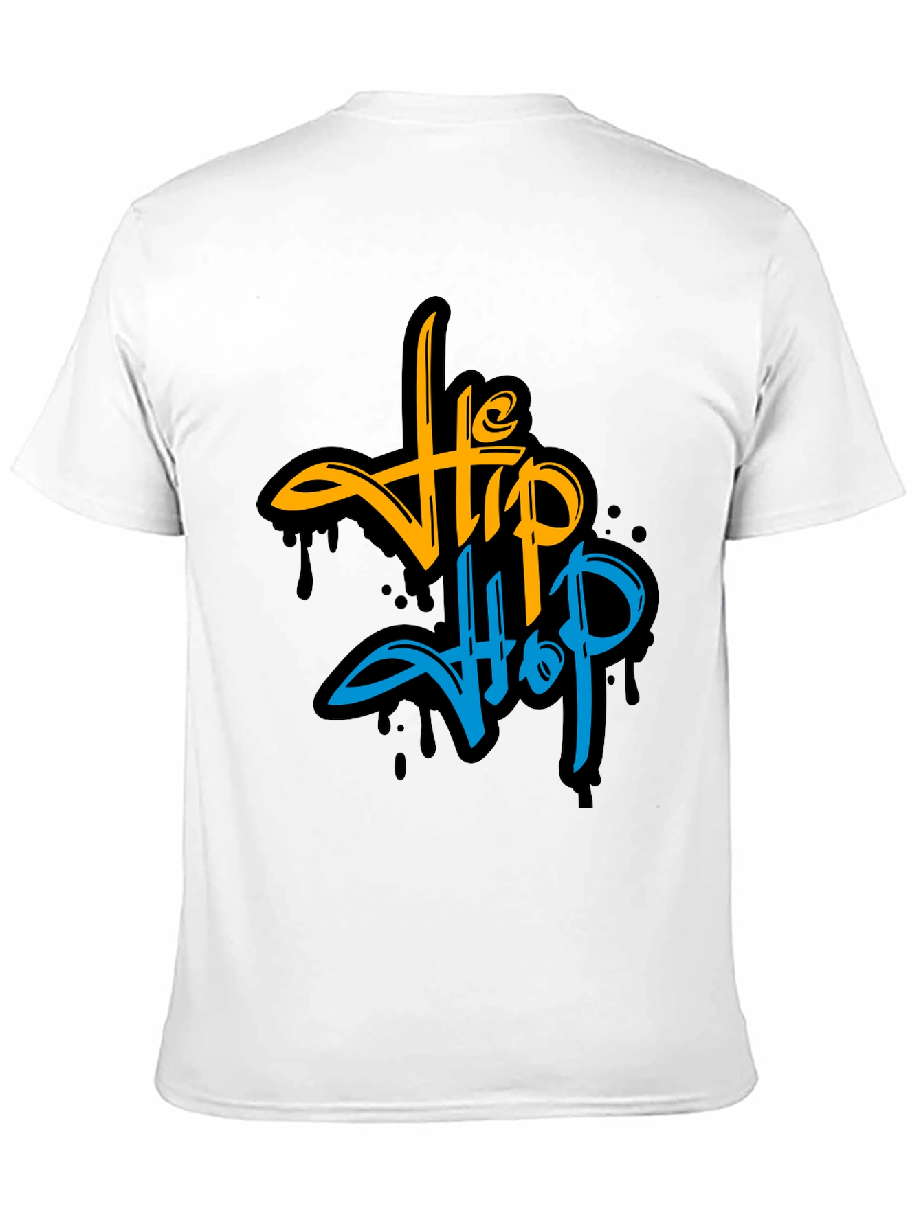 Hip Hop Graphic Print Black T-Shirt
