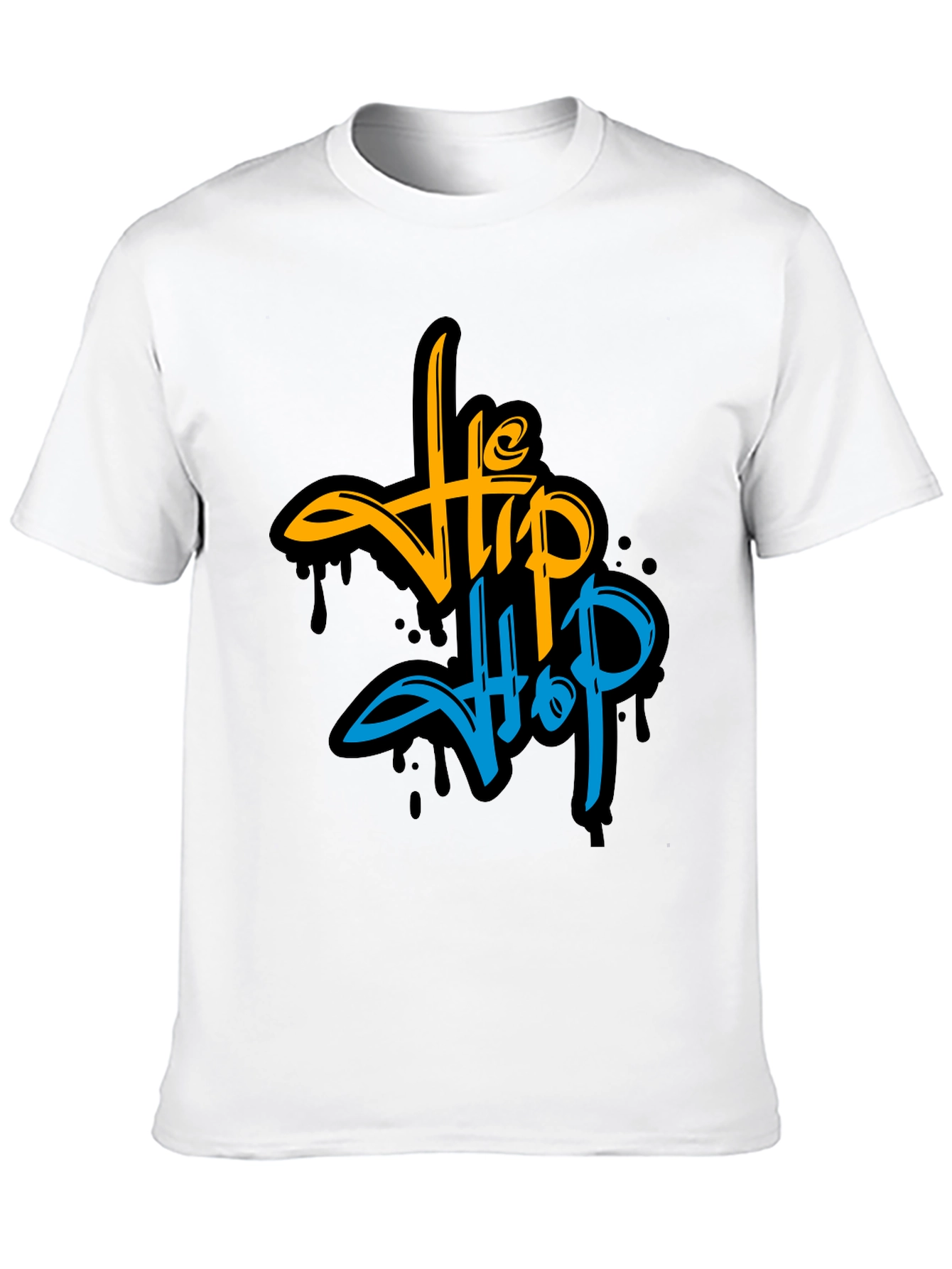 Hip Hop Graphic Print Black T-Shirt