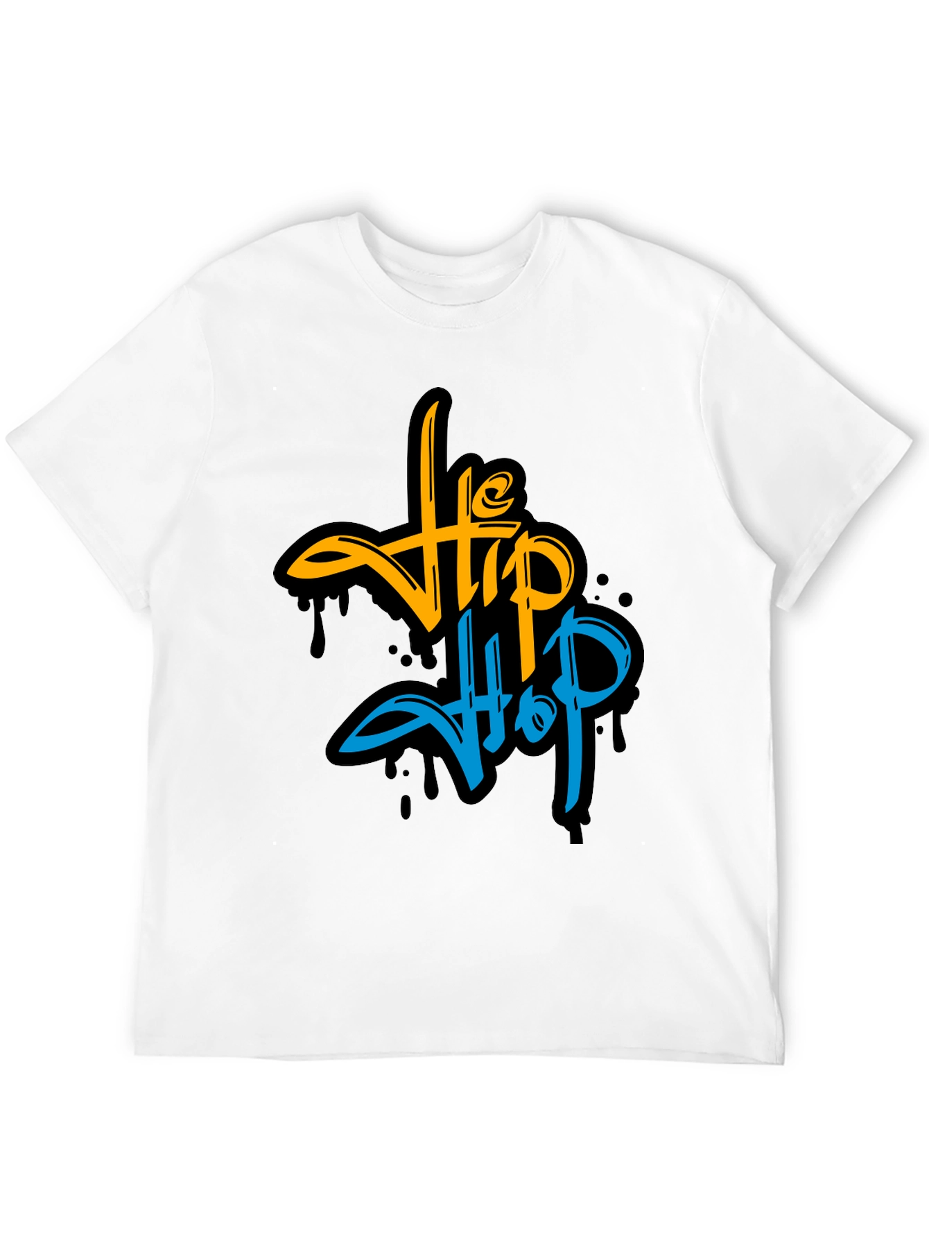 Hip Hop Graphic Print Black T-Shirt