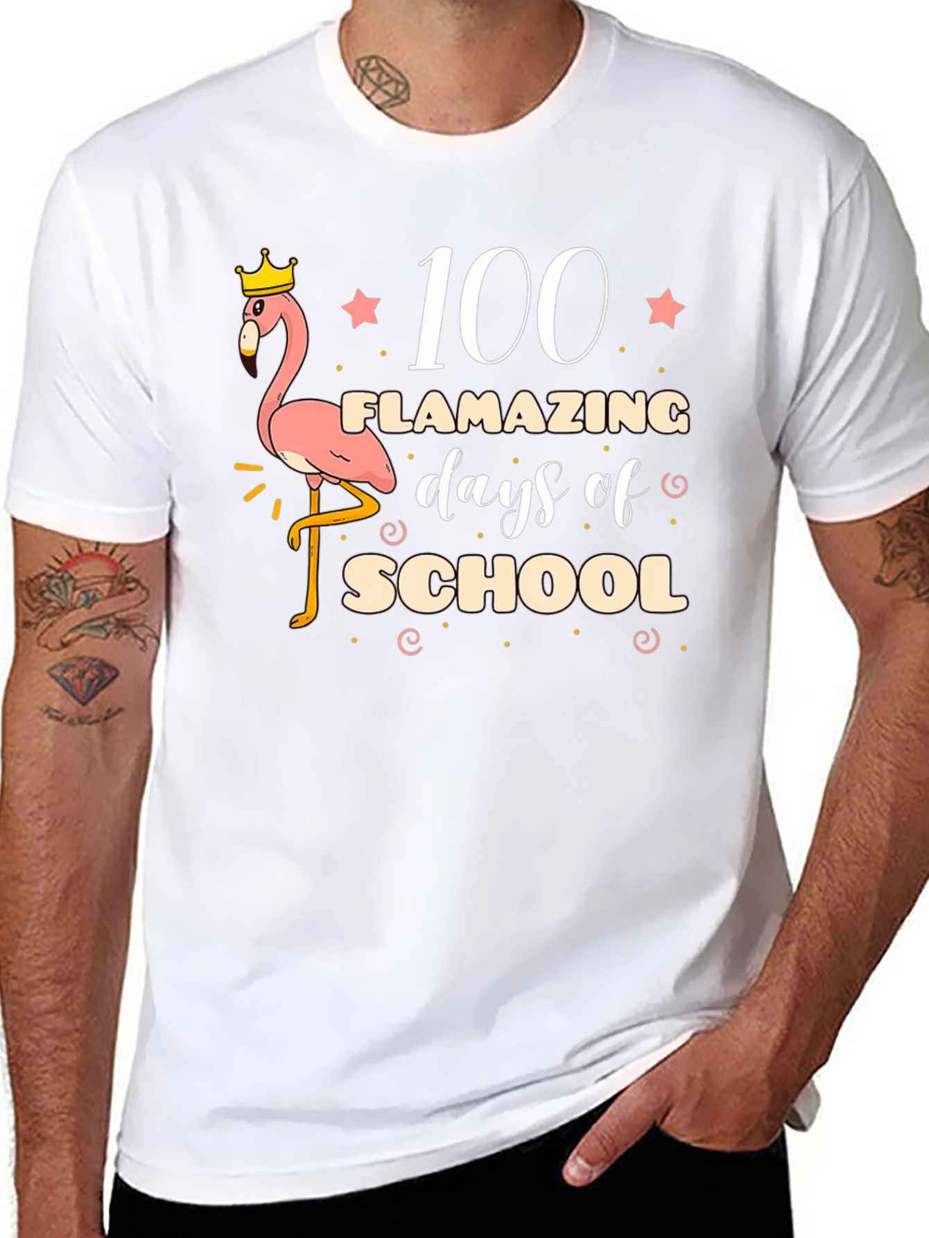 100 Days of School Flamingo T-Shirt