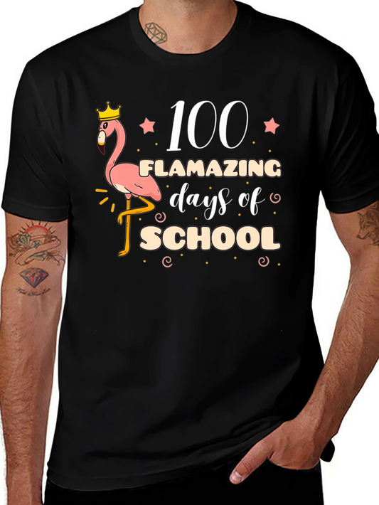 100 Days of School Flamingo T-Shirt