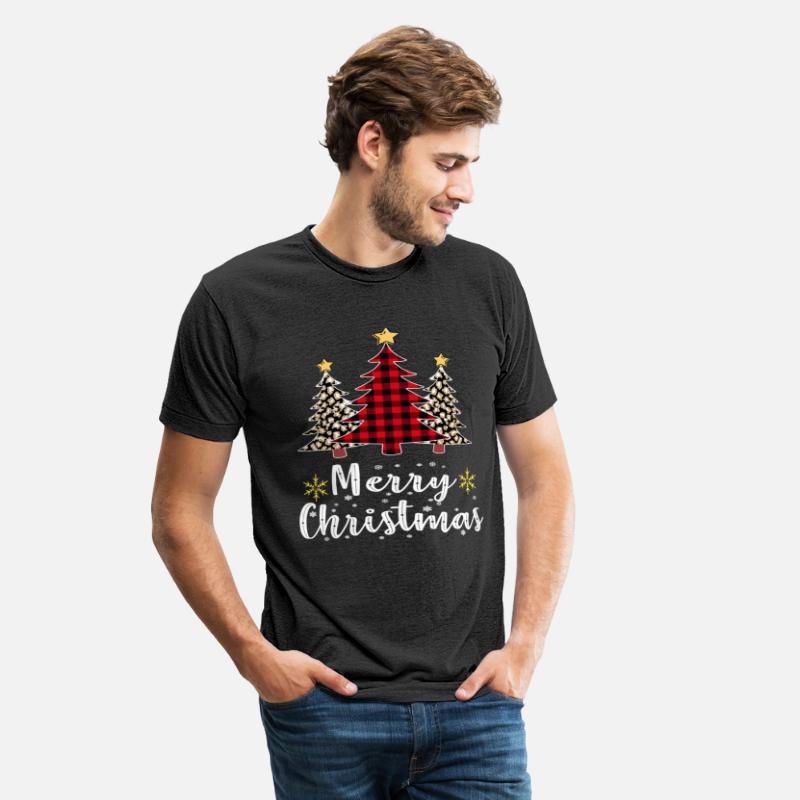 Women Leopard Plaid Christmas Tree Merry Christmas