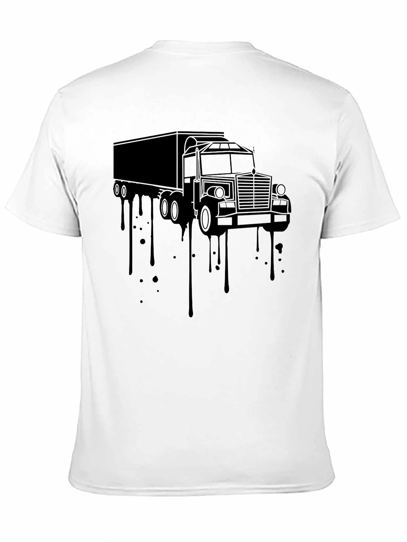 Truck Drip Graphic Tee - Black Cotton