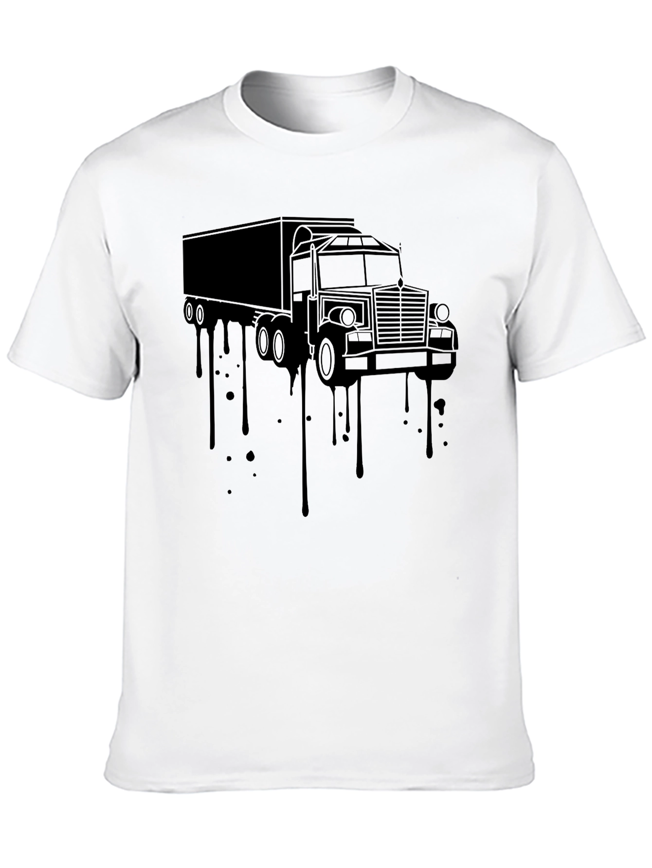 Truck Drip Graphic Tee - Black Cotton